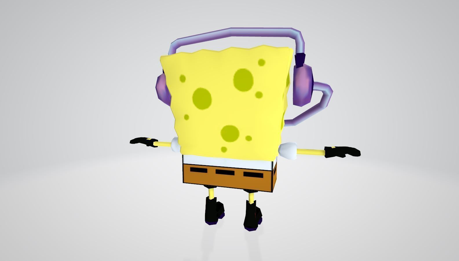 Cartoon Character spongebob 07 Low-poly 3D model_1