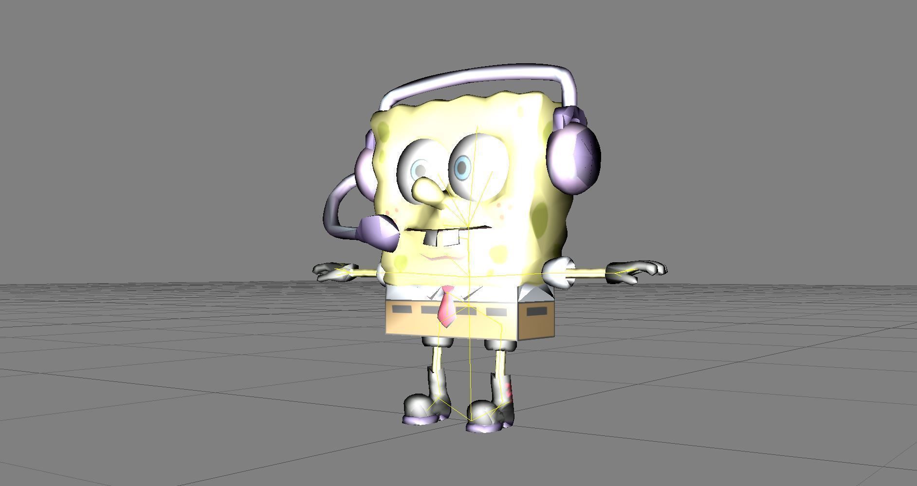Cartoon Character spongebob 07 Low-poly 3D model_2