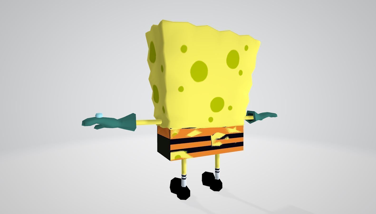 Cartoon Character spongebob 08 Low-poly 3D model_1