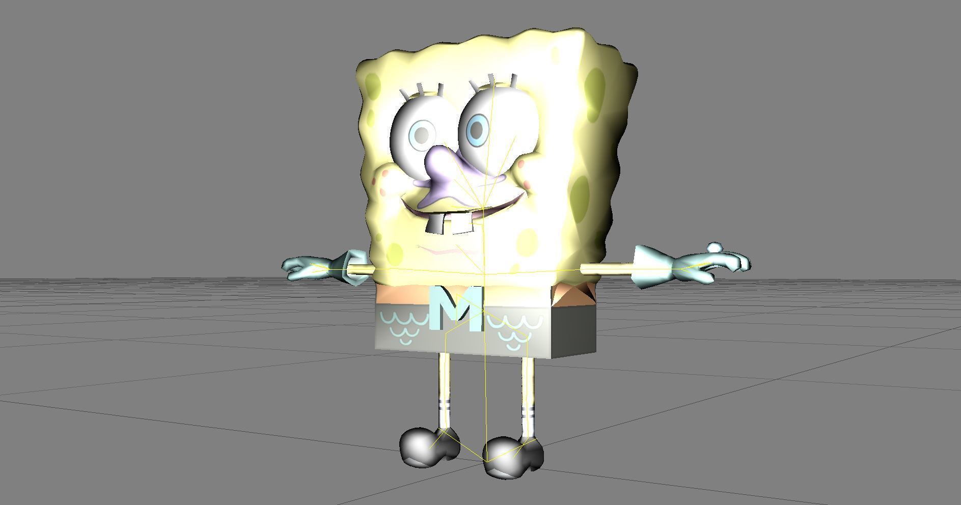 Cartoon Character spongebob 08 Low-poly 3D model_2