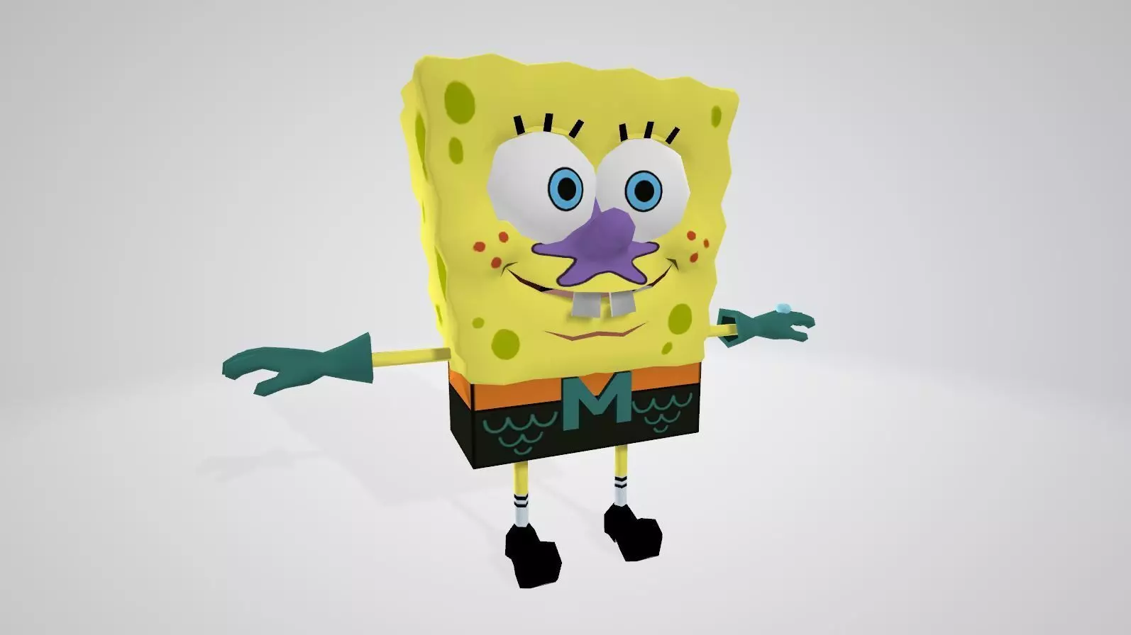 Cartoon Character spongebob 08 Low-poly 3D model_0
