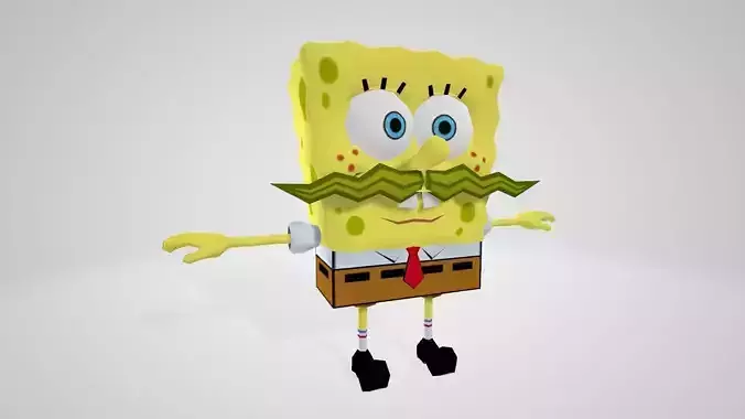 Cartoon Character spongebob 09 Low-poly 3D model