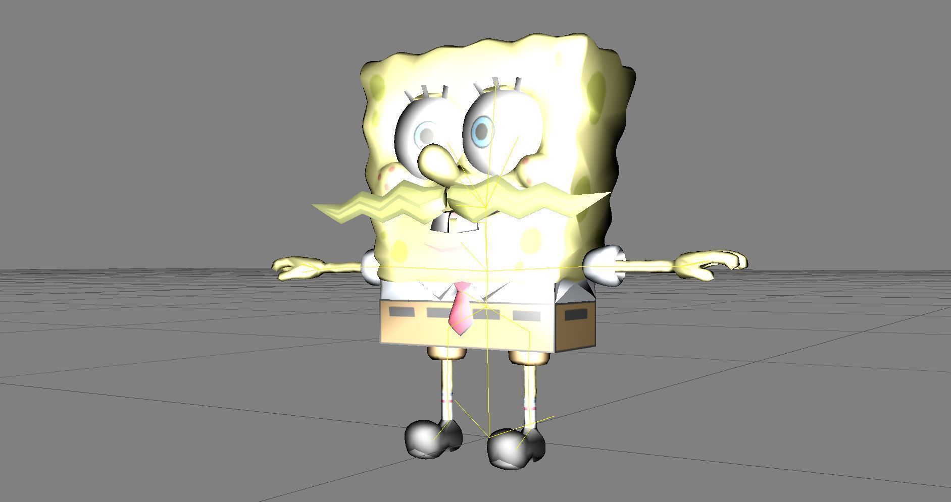 Cartoon Character spongebob 09 Low-poly 3D model_2
