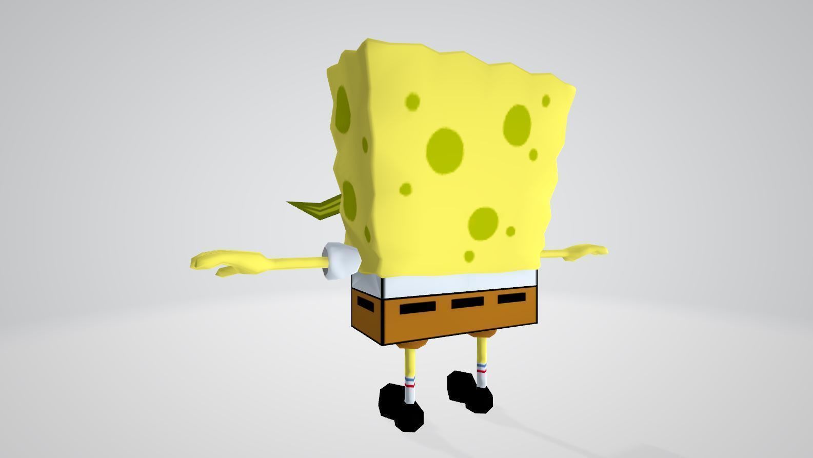 Cartoon Character spongebob 09 Low-poly 3D model_1