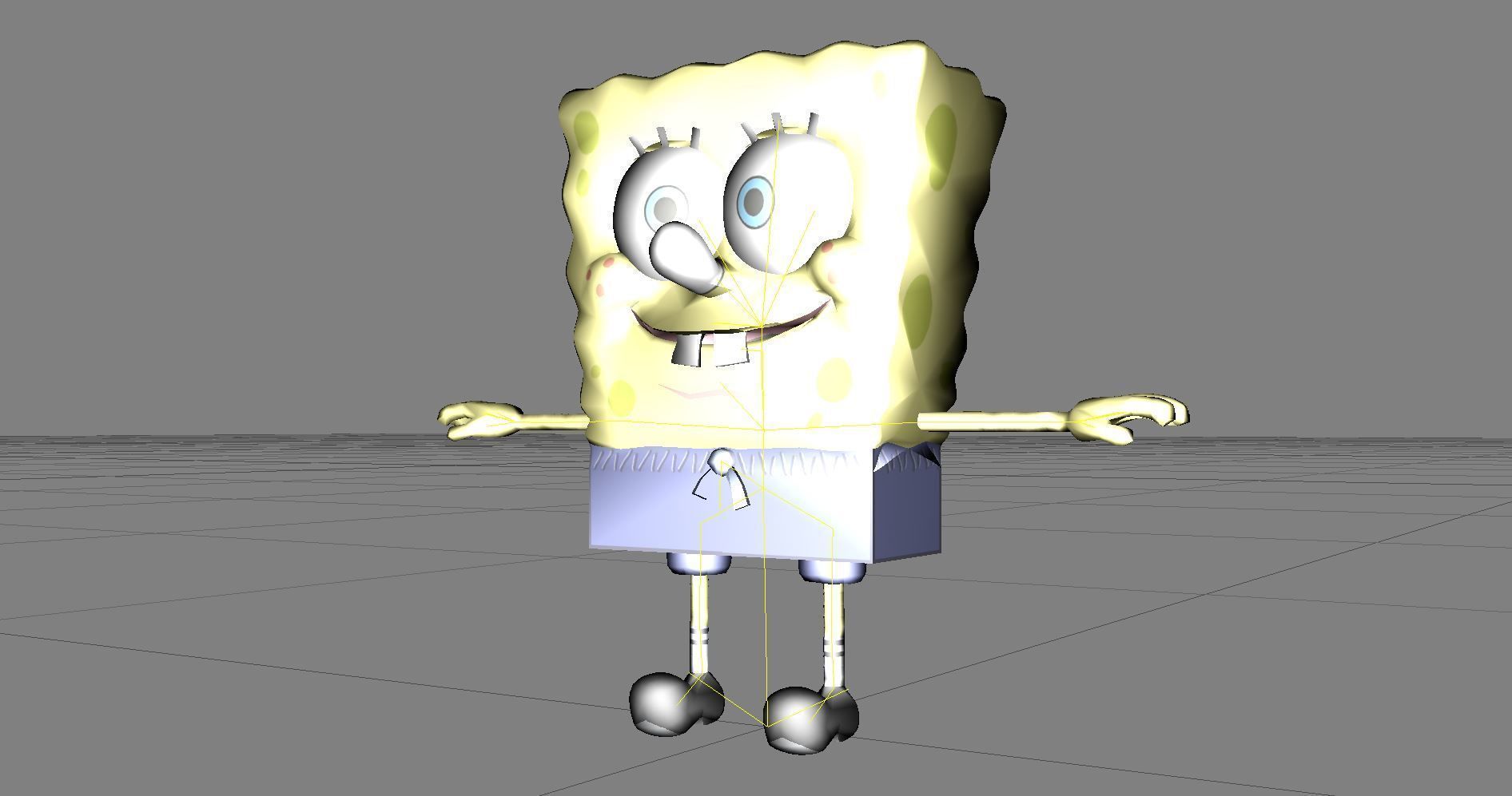 Cartoon Character spongebob 10 Low-poly 3D model_2