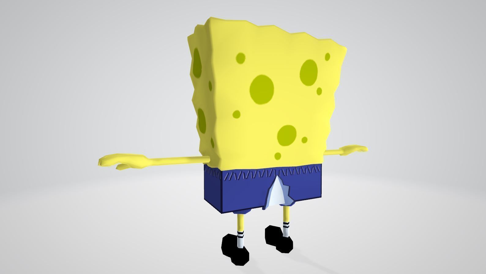 Cartoon Character spongebob 10 Low-poly 3D model_1