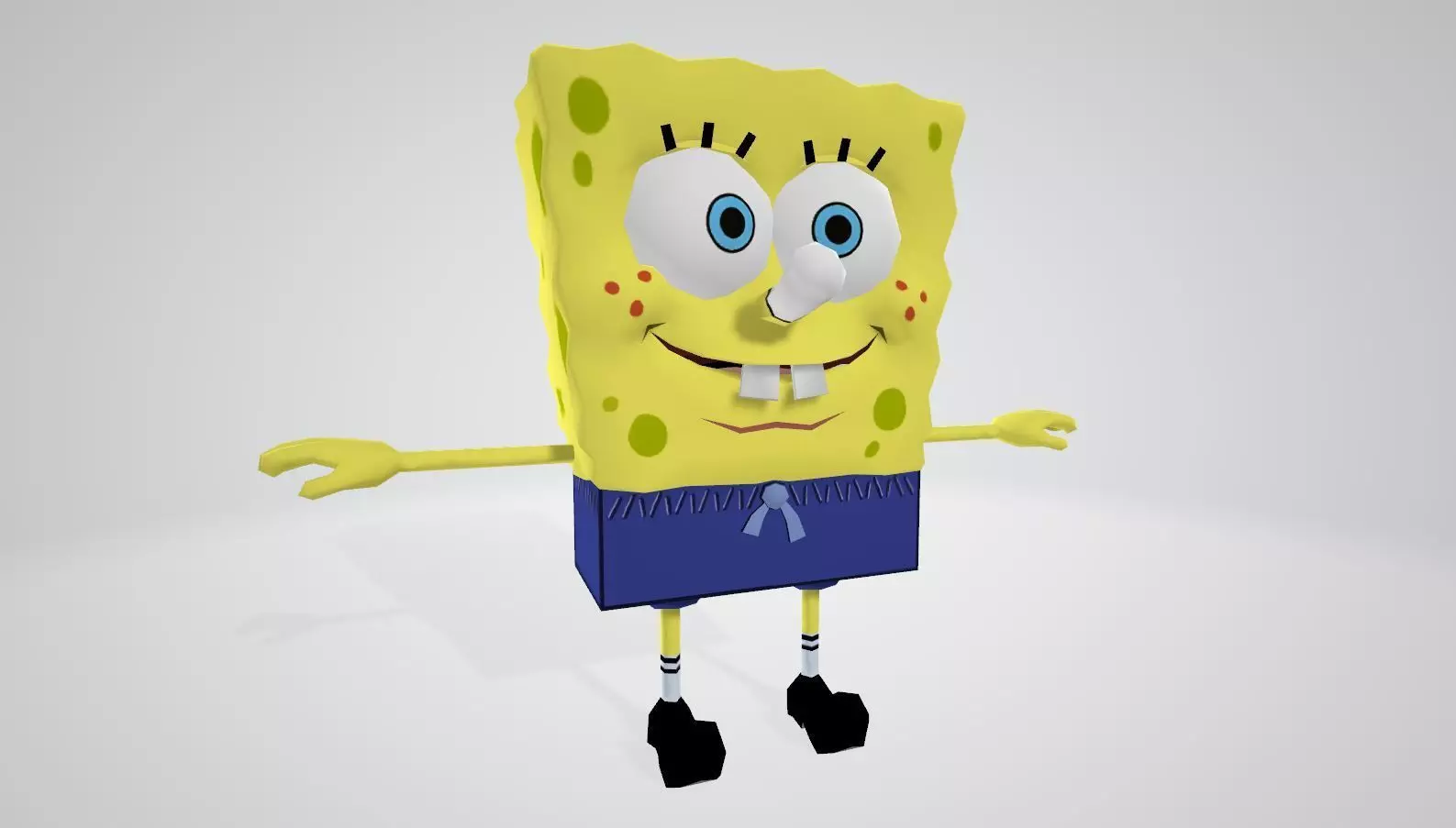 Cartoon Character spongebob 10 Low-poly 3D model_0