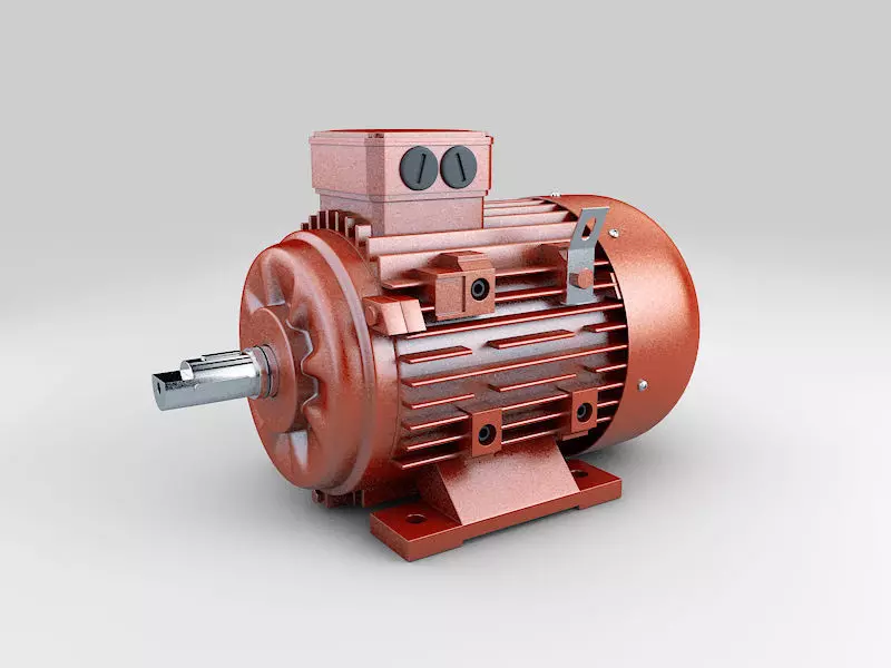 Industrial electric motor generator 3D model