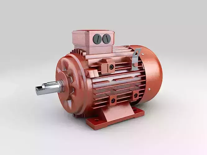 Industrial electric motor generator 3D model