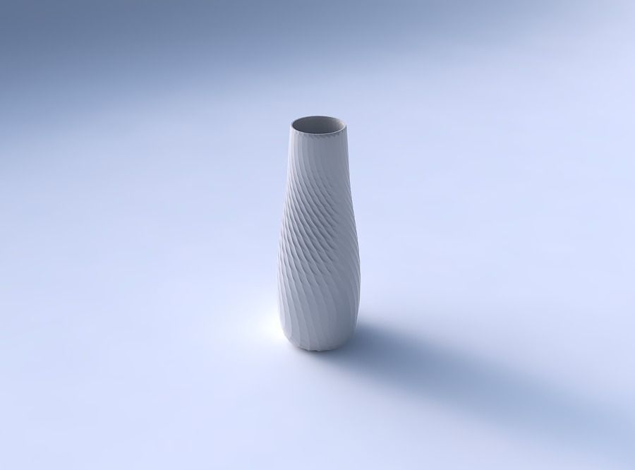 Vase with twisted diagonal grid pattern 3D print model_3