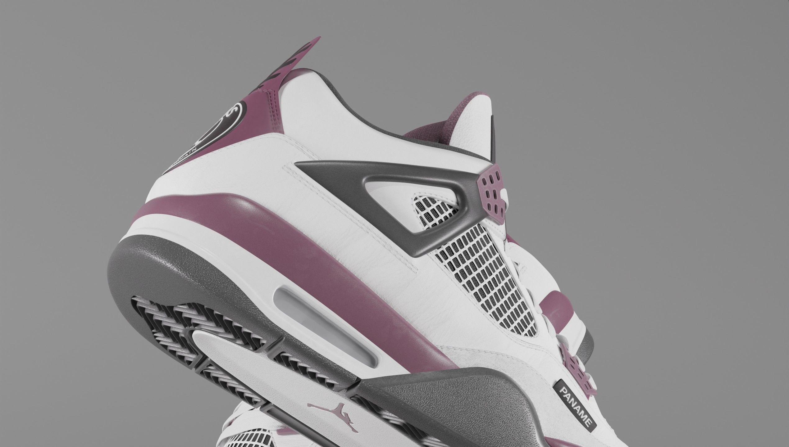 Nike Air Jordan 4 Retro PSG Paris Saint-Germain Shoe Low-poly 3D model_7