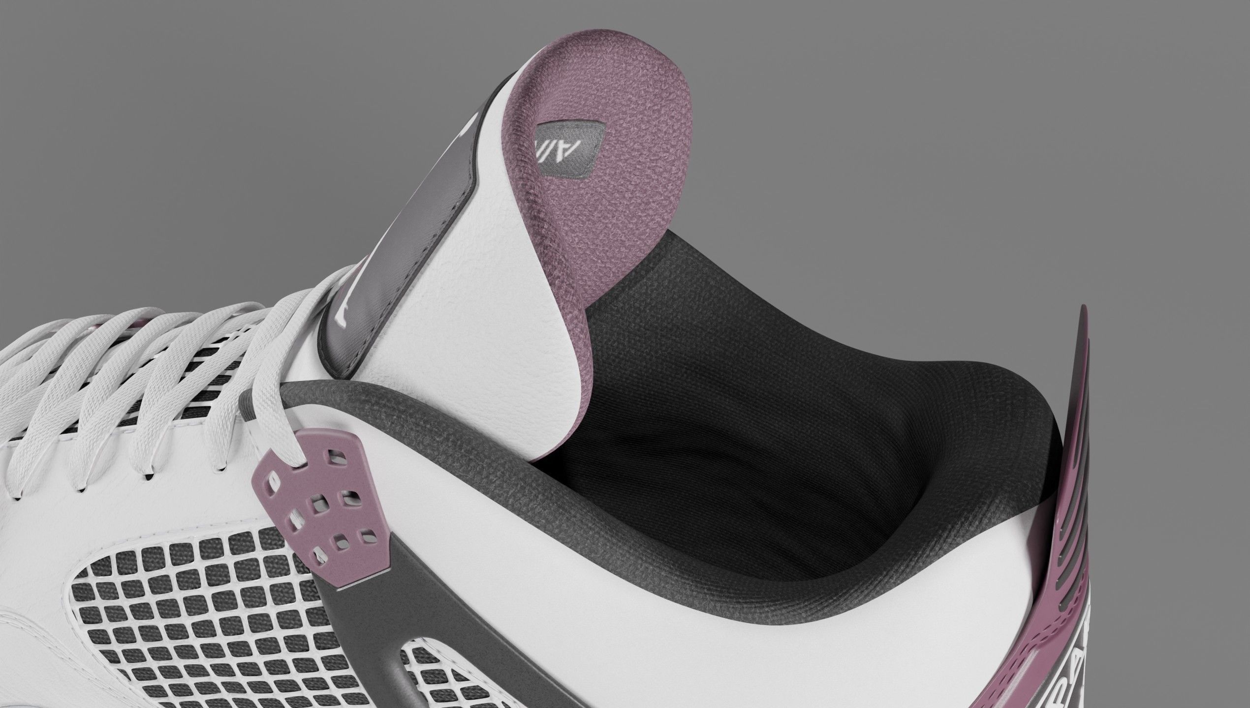 Nike Air Jordan 4 Retro PSG Paris Saint-Germain Shoe Low-poly 3D model_23