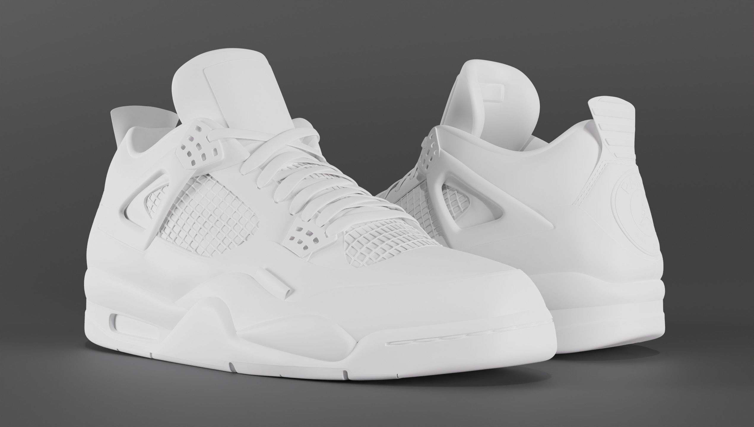 Nike Air Jordan 4 Retro PSG Paris Saint-Germain Shoe Low-poly 3D model_26