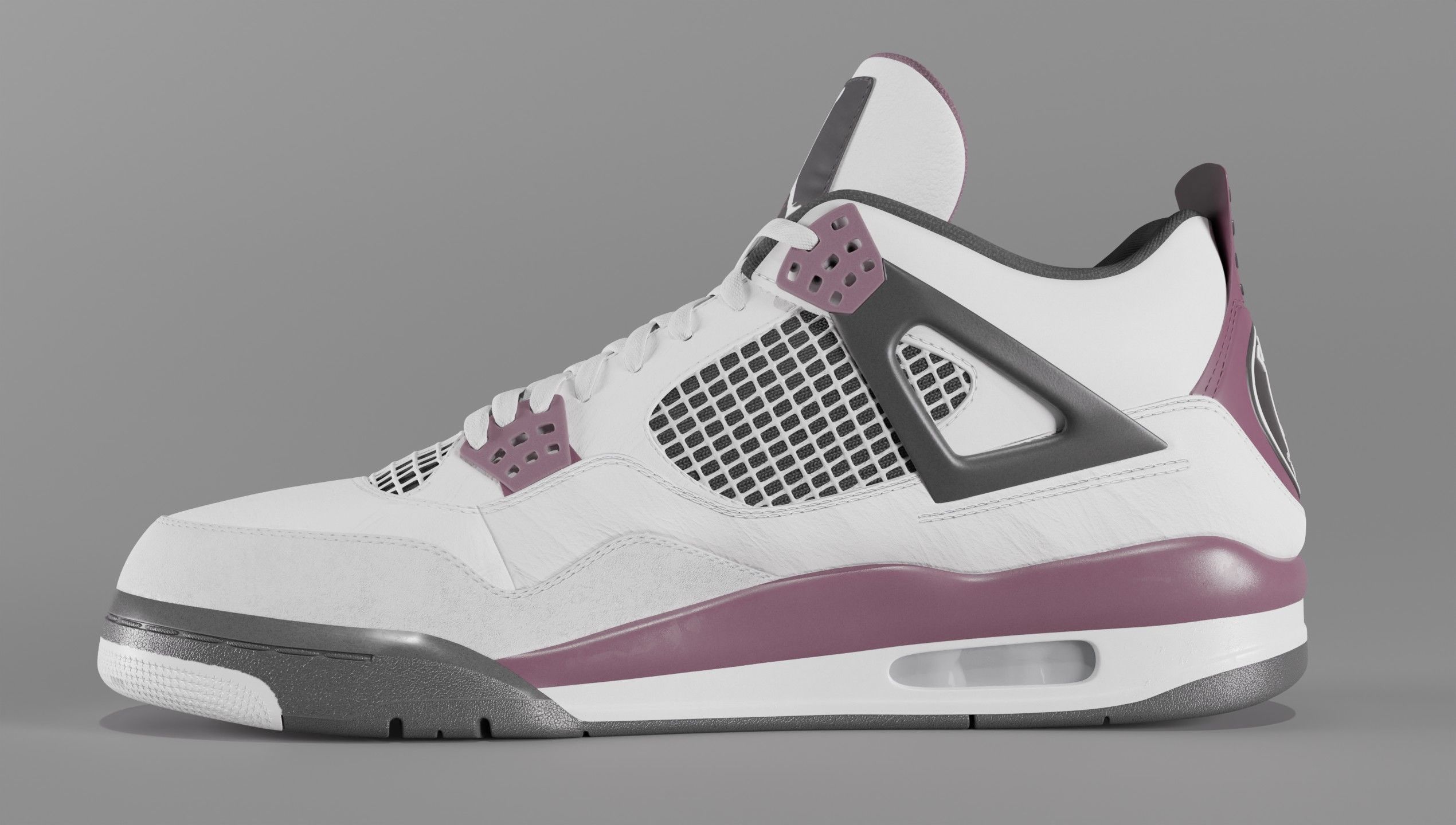 Nike Air Jordan 4 Retro PSG Paris Saint-Germain Shoe Low-poly 3D model_20