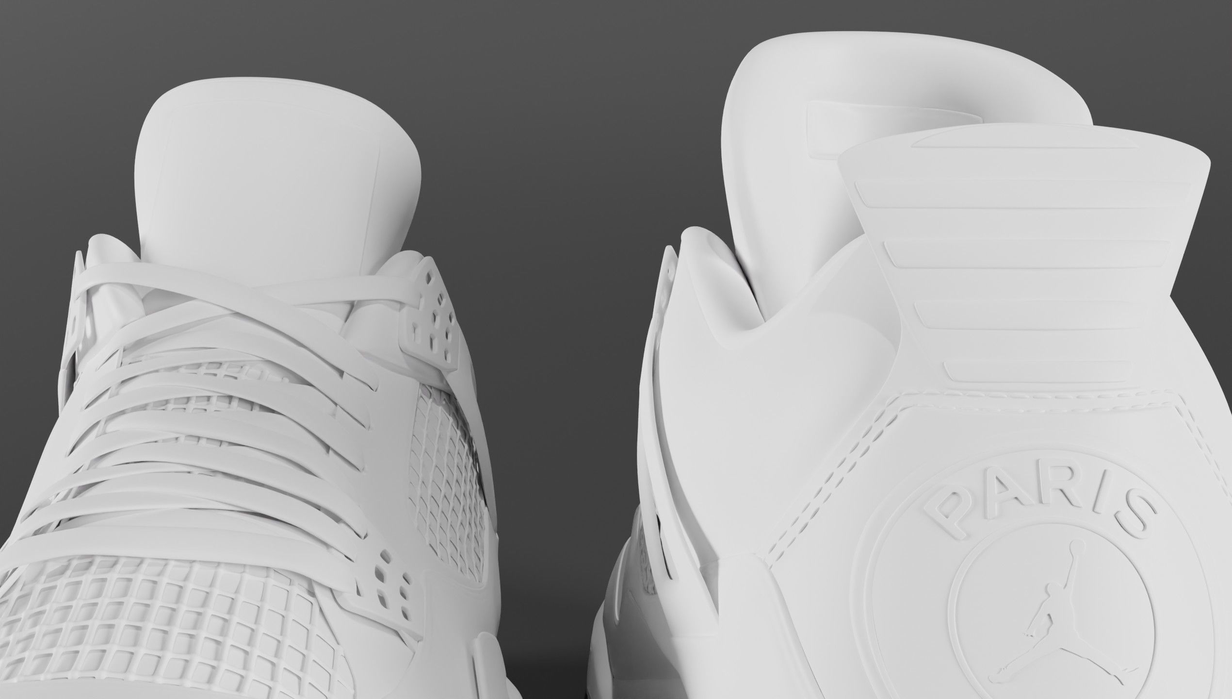 Nike Air Jordan 4 Retro PSG Paris Saint-Germain Shoe Low-poly 3D model_49