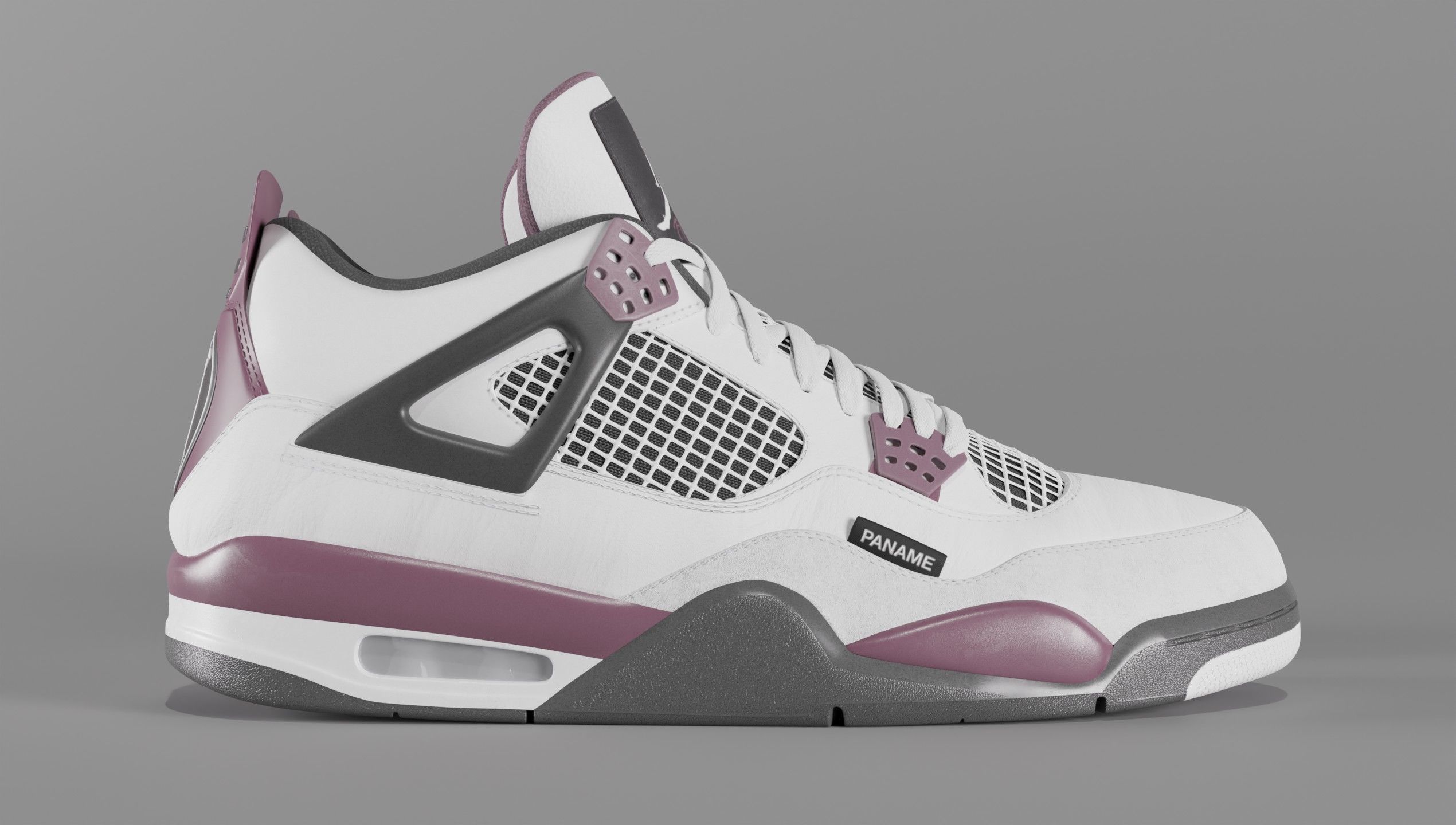 Nike Air Jordan 4 Retro PSG Paris Saint-Germain Shoe Low-poly 3D model_8