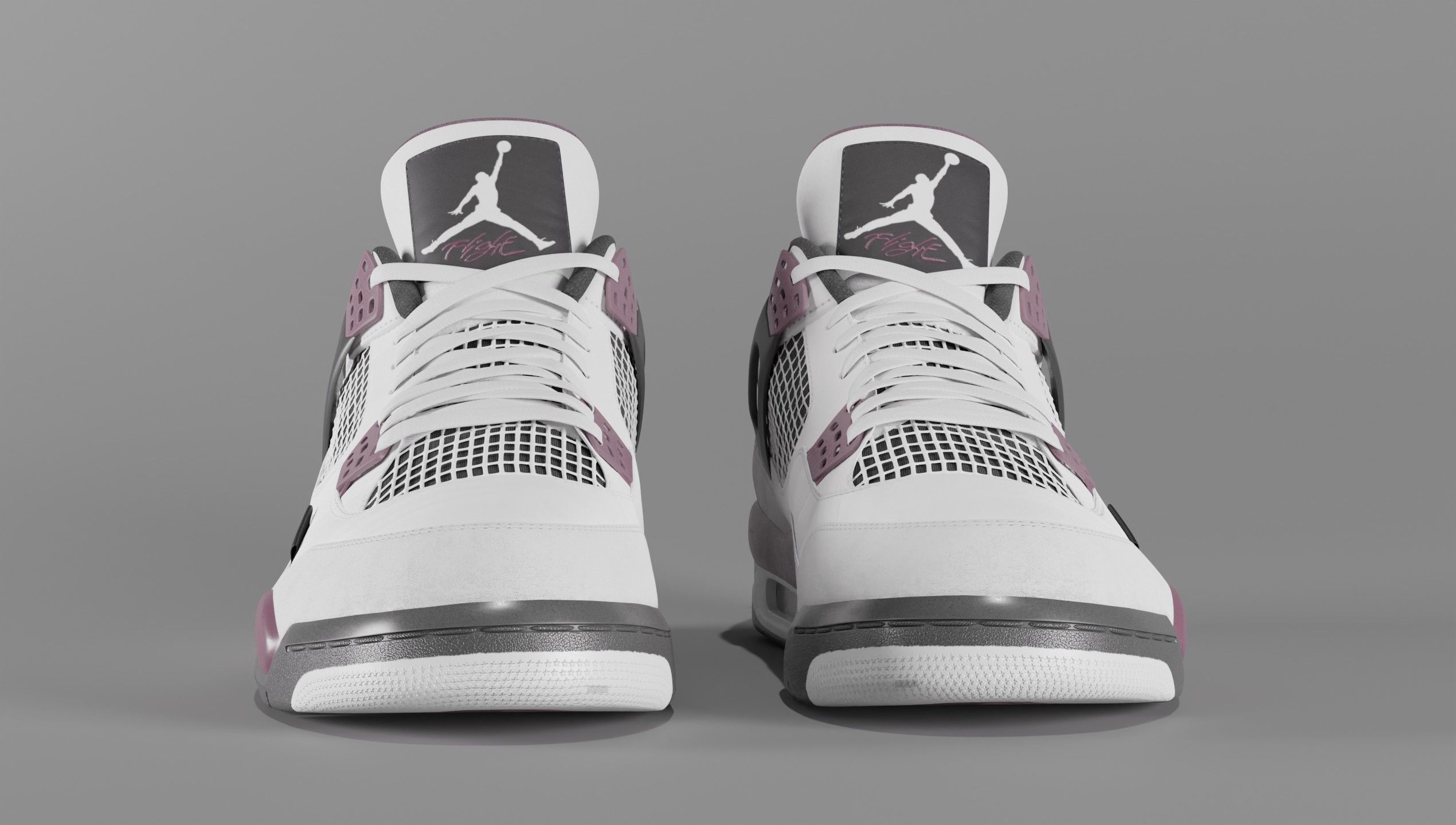 Nike Air Jordan 4 Retro PSG Paris Saint-Germain Shoe Low-poly 3D model_12