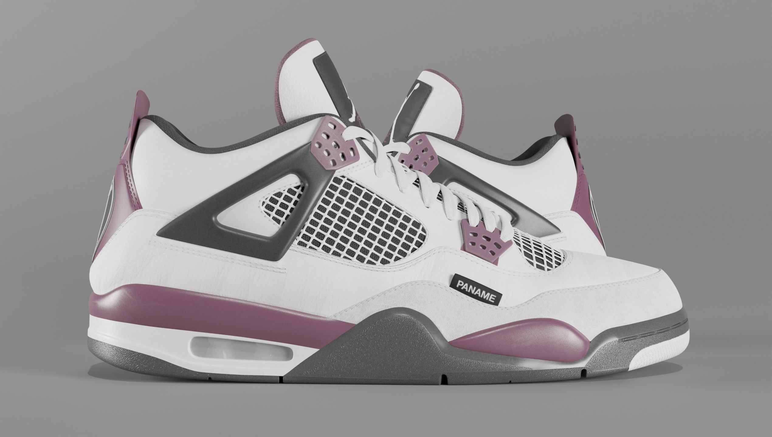 Nike Air Jordan 4 Retro PSG Paris Saint-Germain Shoe Low-poly 3D model_31