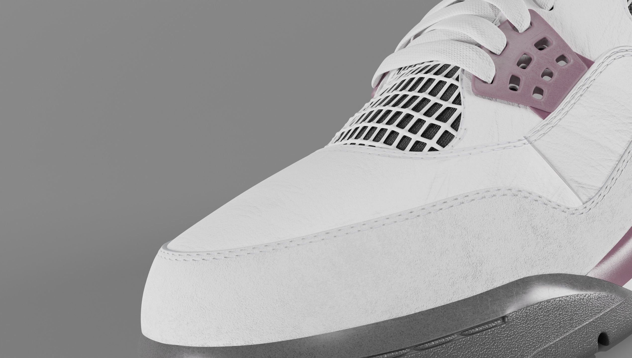 Nike Air Jordan 4 Retro PSG Paris Saint-Germain Shoe Low-poly 3D model_16