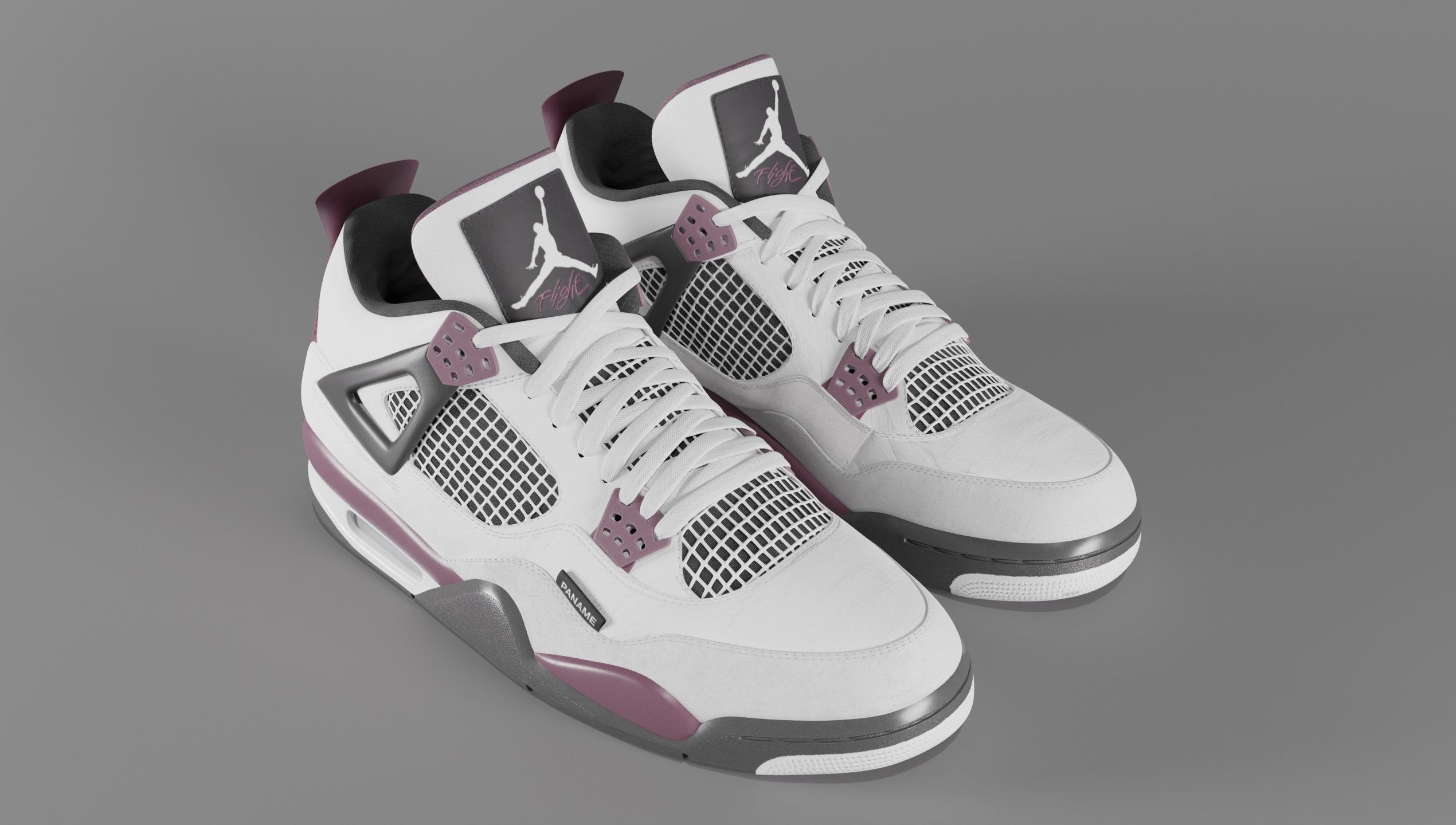 Nike Air Jordan 4 Retro PSG Paris Saint-Germain Shoe Low-poly 3D model_18