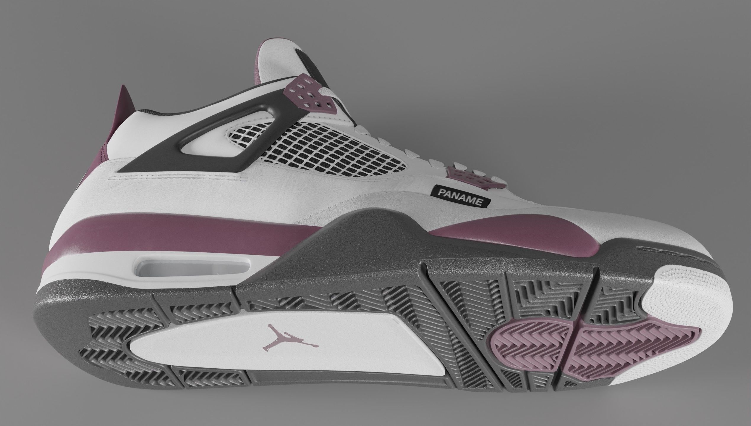 Nike Air Jordan 4 Retro PSG Paris Saint-Germain Shoe Low-poly 3D model_4