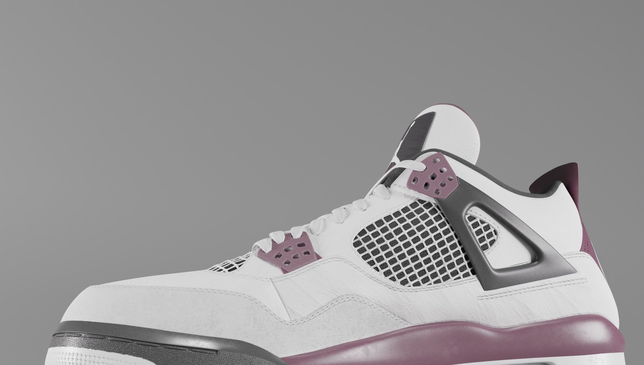 Nike Air Jordan 4 Retro PSG Paris Saint-Germain Shoe Low-poly 3D model_24