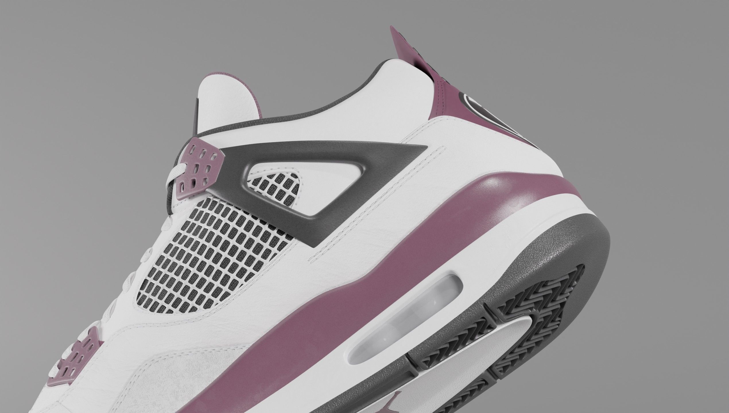 Nike Air Jordan 4 Retro PSG Paris Saint-Germain Shoe Low-poly 3D model_11