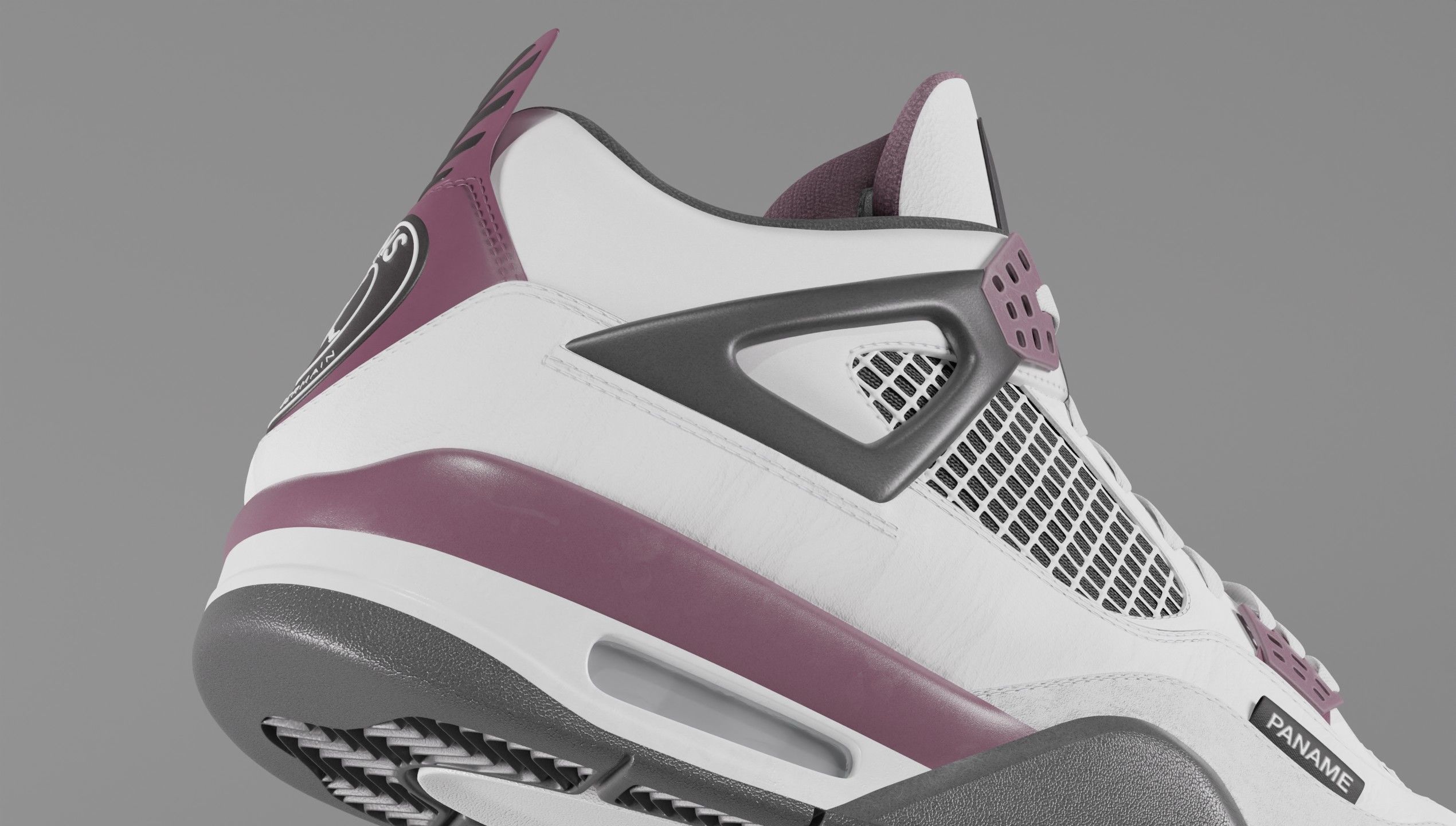 Nike Air Jordan 4 Retro PSG Paris Saint-Germain Shoe Low-poly 3D model_2