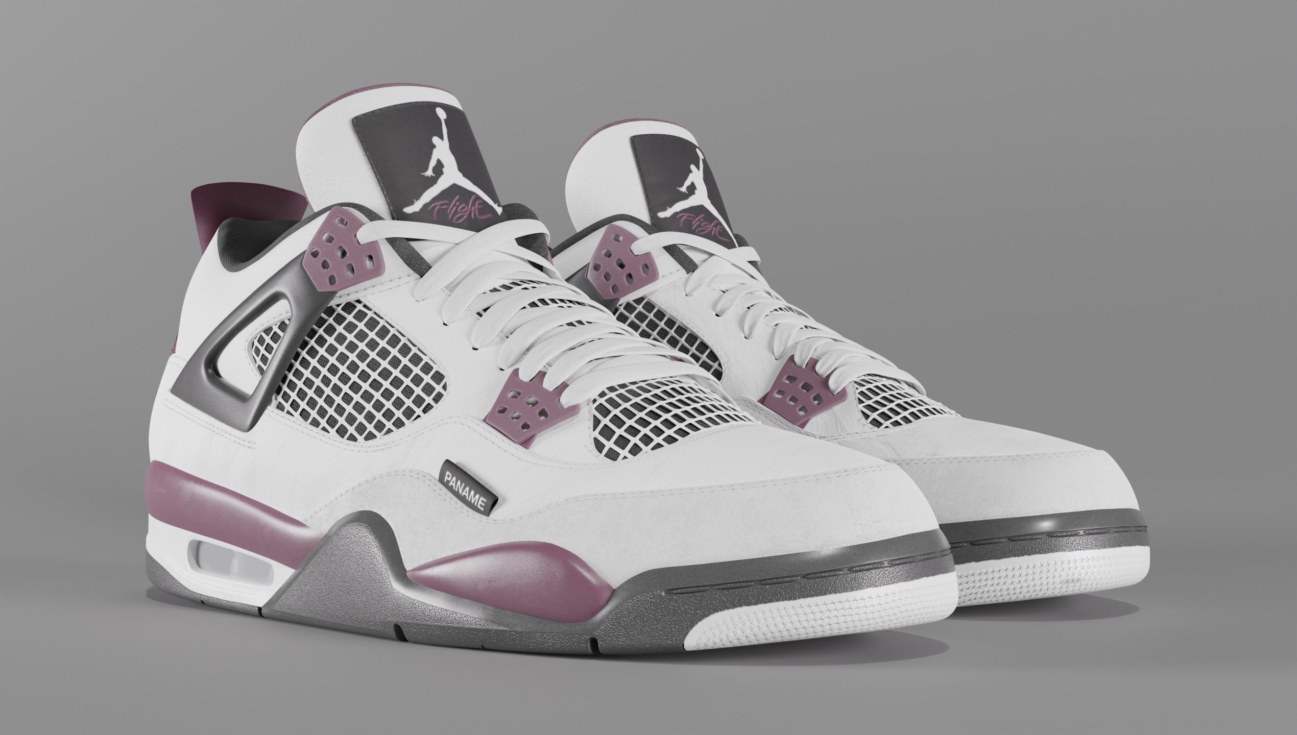 Nike Air Jordan 4 Retro PSG Paris Saint-Germain Shoe Low-poly 3D model_17