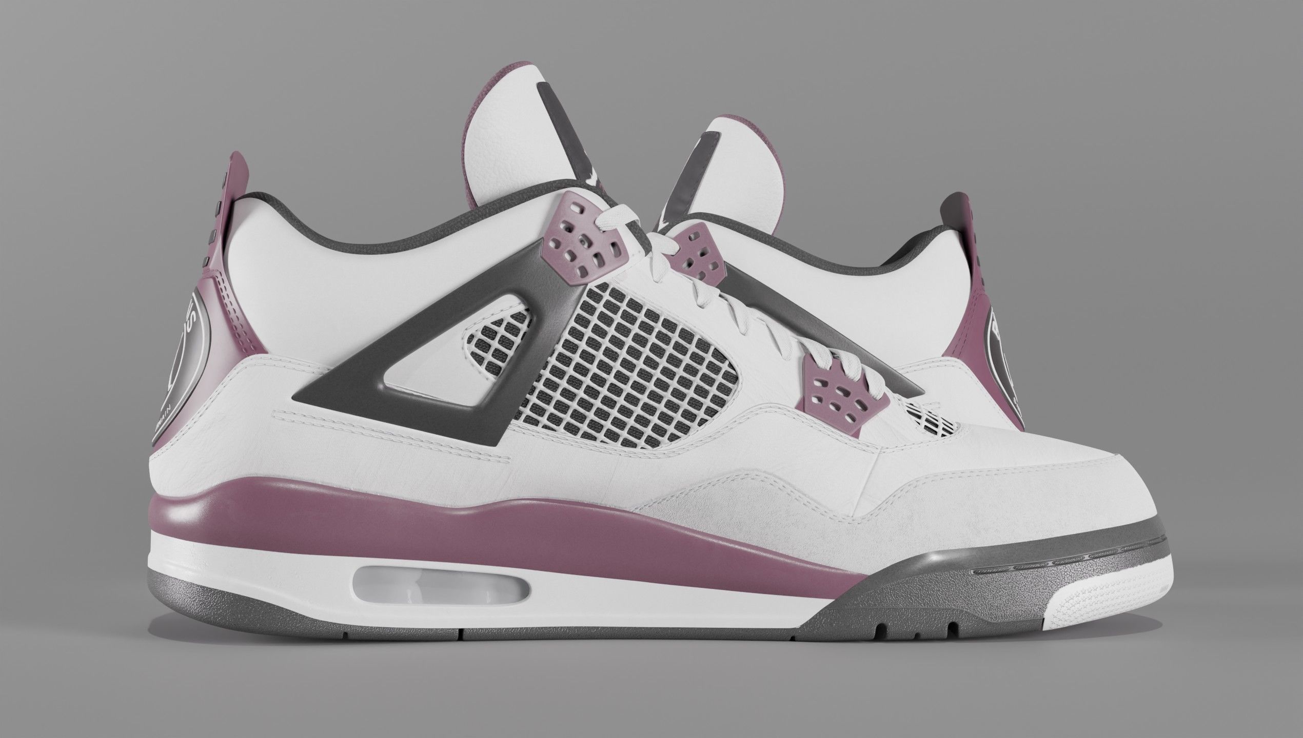 Nike Air Jordan 4 Retro PSG Paris Saint-Germain Shoe Low-poly 3D model_53