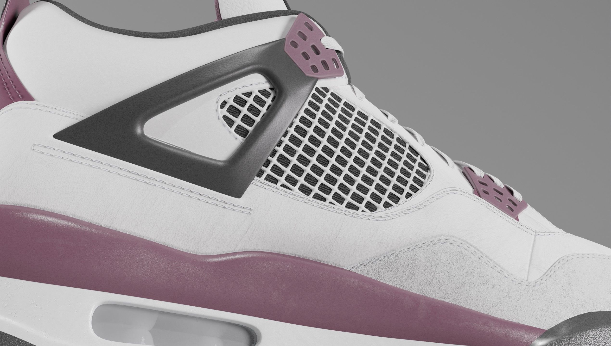 Nike Air Jordan 4 Retro PSG Paris Saint-Germain Shoe Low-poly 3D model_55