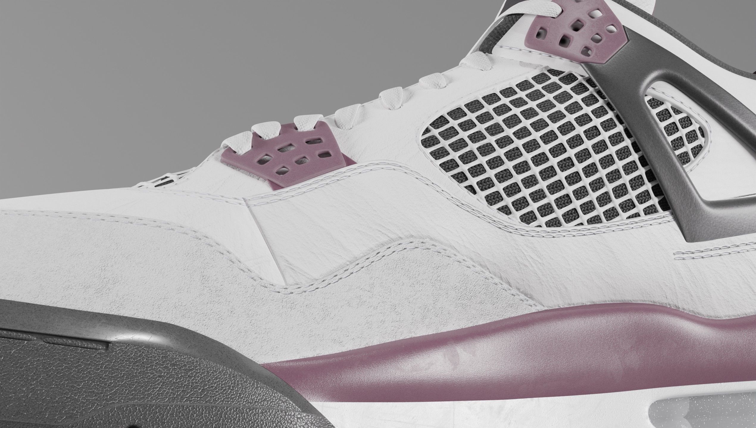 Nike Air Jordan 4 Retro PSG Paris Saint-Germain Shoe Low-poly 3D model_22