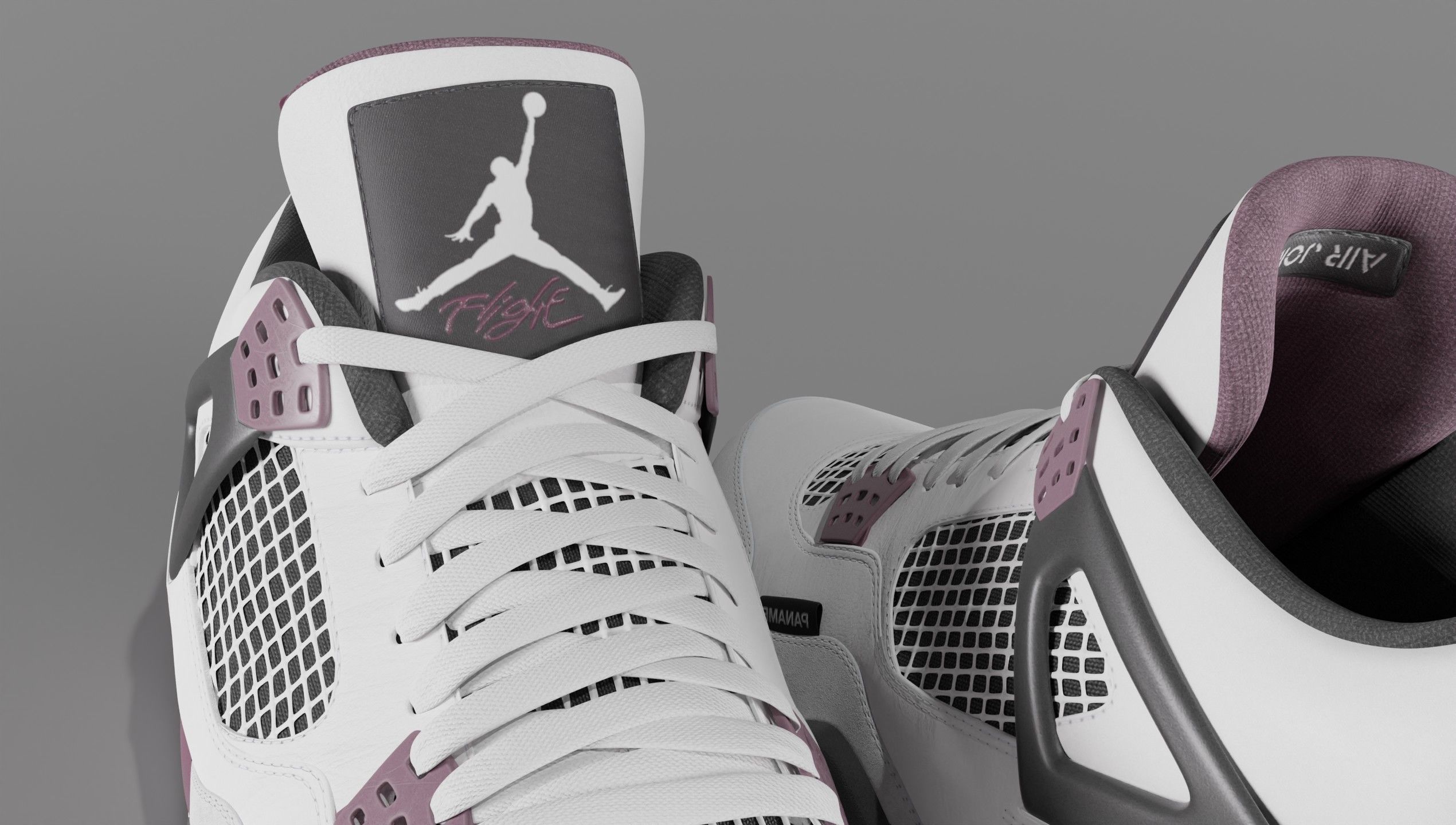 Nike Air Jordan 4 Retro PSG Paris Saint-Germain Shoe Low-poly 3D model_63