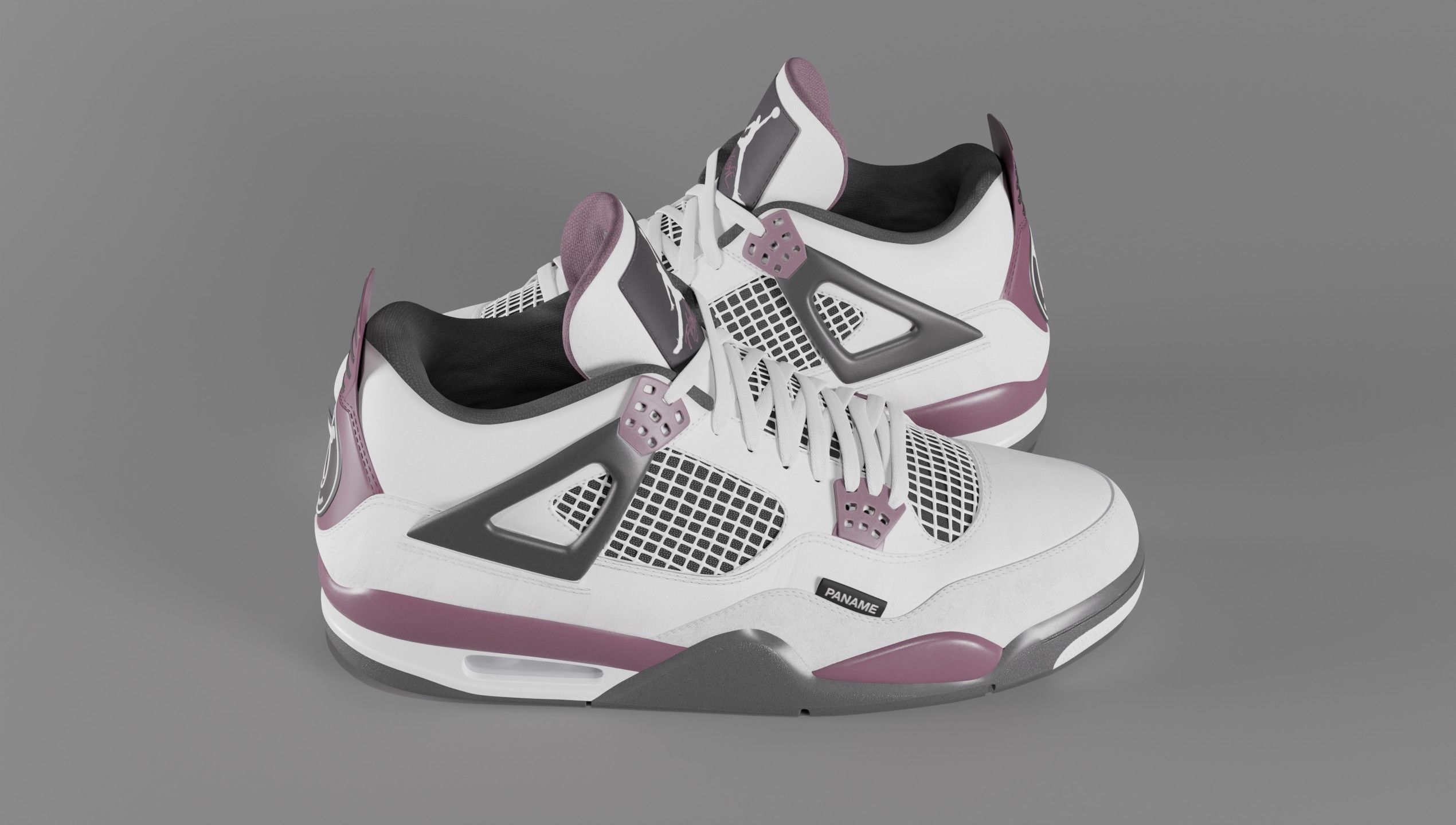 Nike Air Jordan 4 Retro PSG Paris Saint-Germain Shoe Low-poly 3D model_33