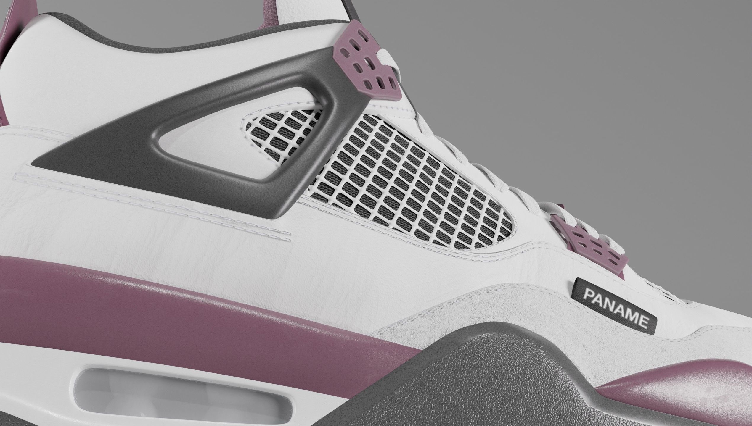 Nike Air Jordan 4 Retro PSG Paris Saint-Germain Shoe Low-poly 3D model_35