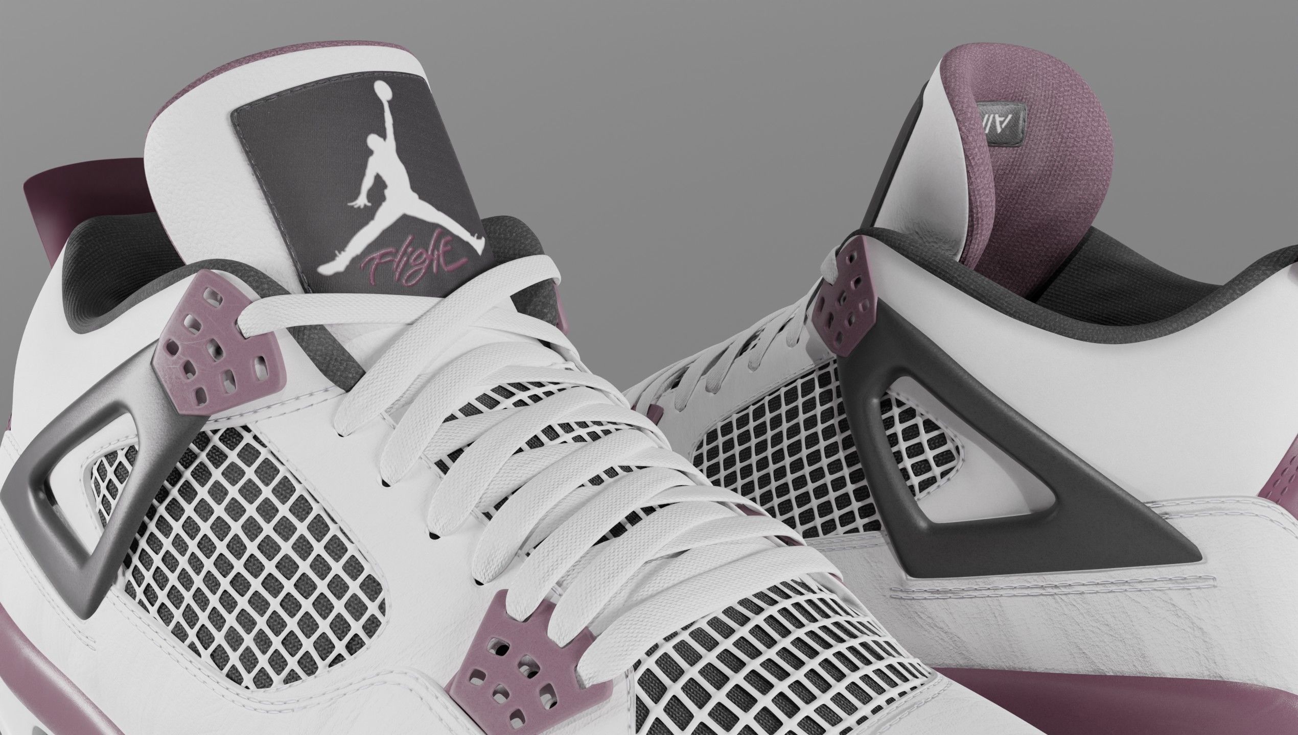 Nike Air Jordan 4 Retro PSG Paris Saint-Germain Shoe Low-poly 3D model_29