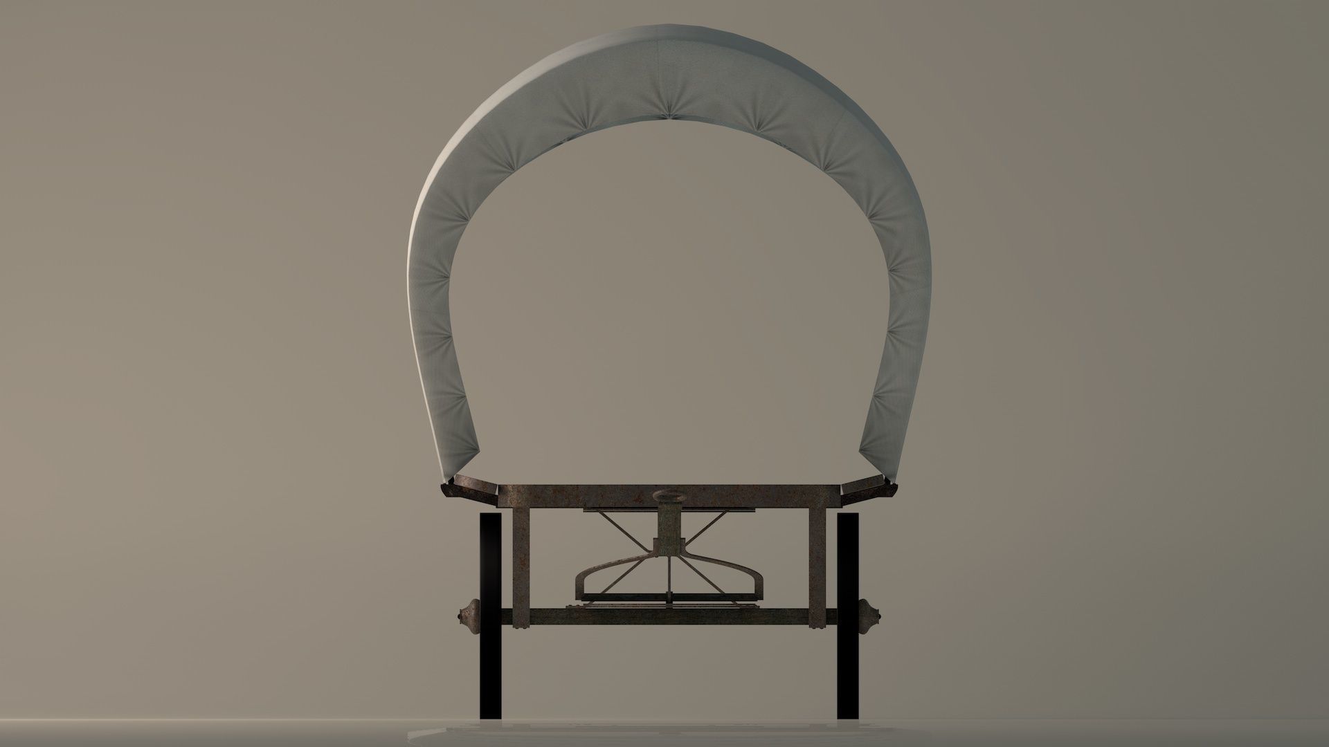 Covered Flatbed Wagon 3D model_3