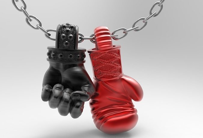 boxing glove and fist 3D print model