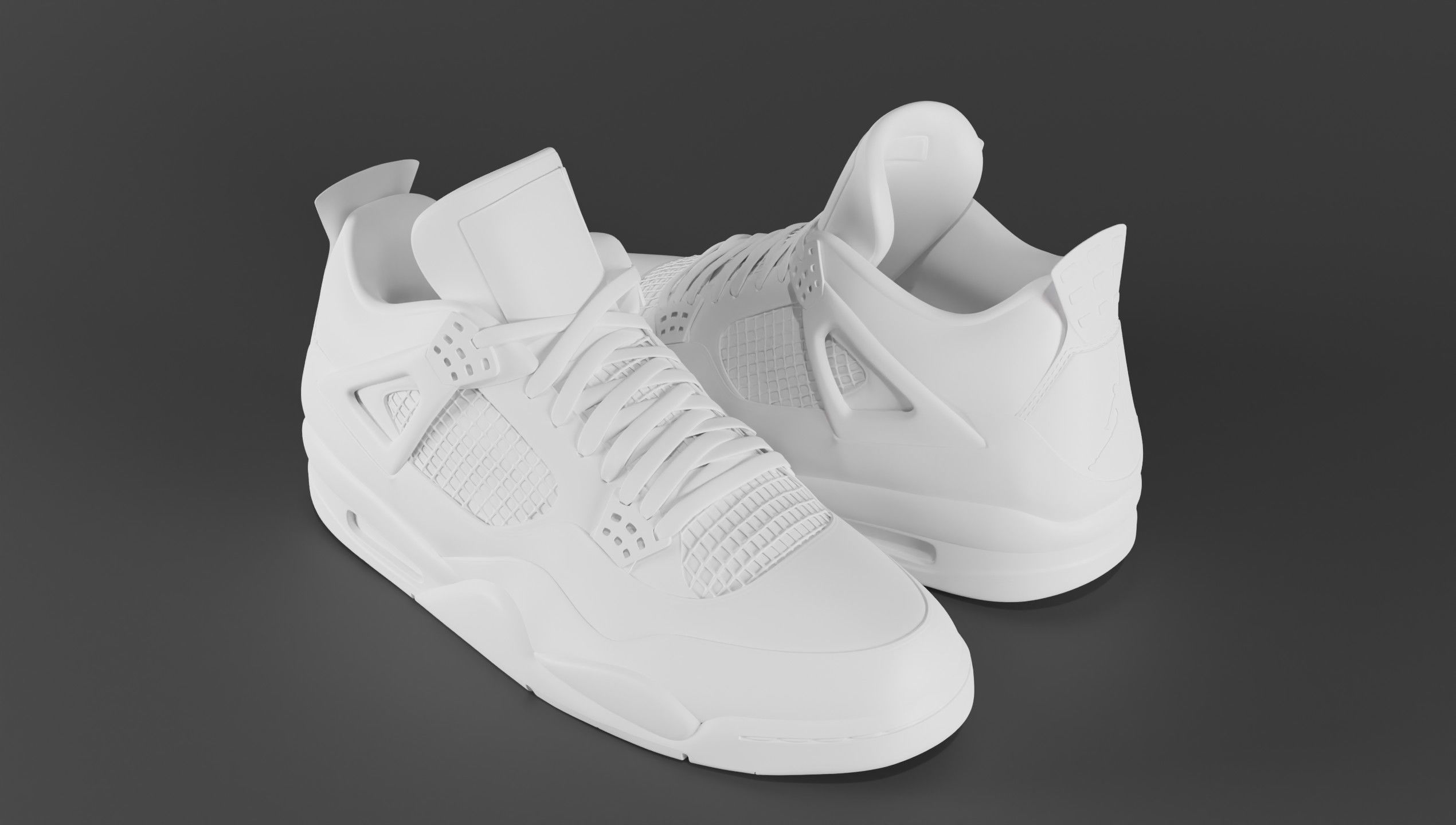 Nike Air Jordan 4 University Blue Shoe Low-poly 3D model_27