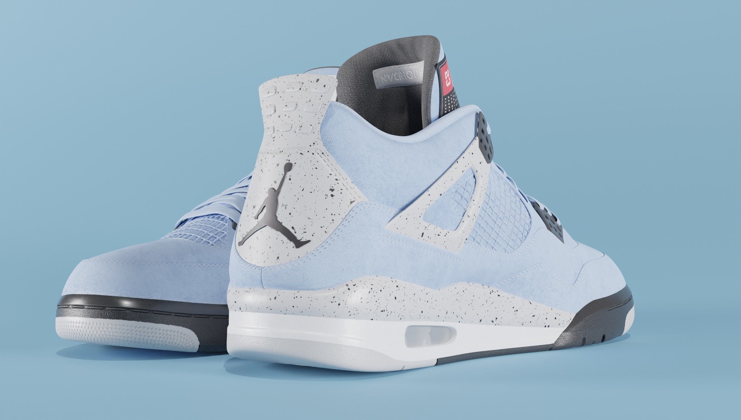 Nike Air Jordan 4 University Blue Shoe Low-poly 3D model_57