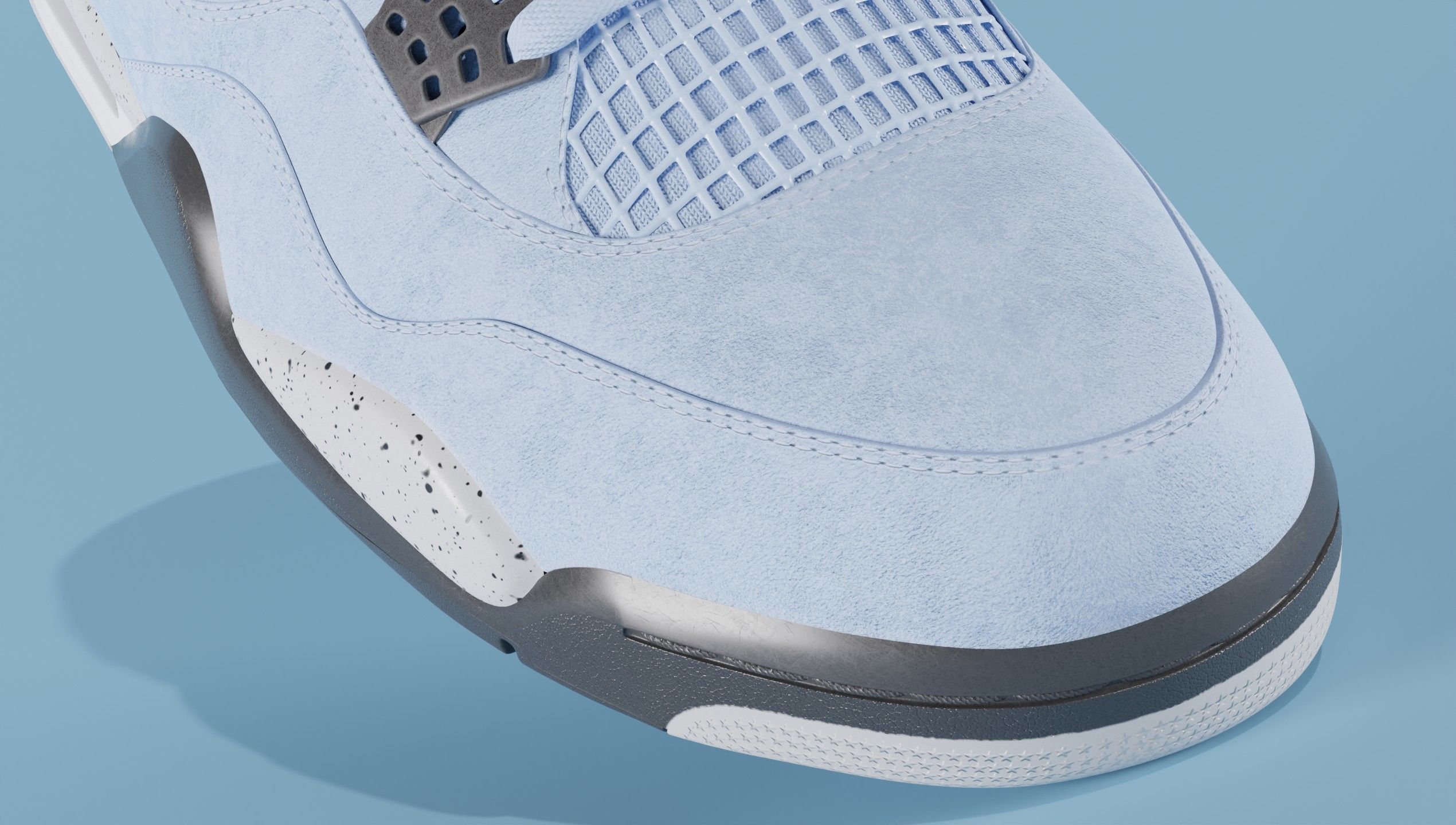 Nike Air Jordan 4 University Blue Shoe Low-poly 3D model_18