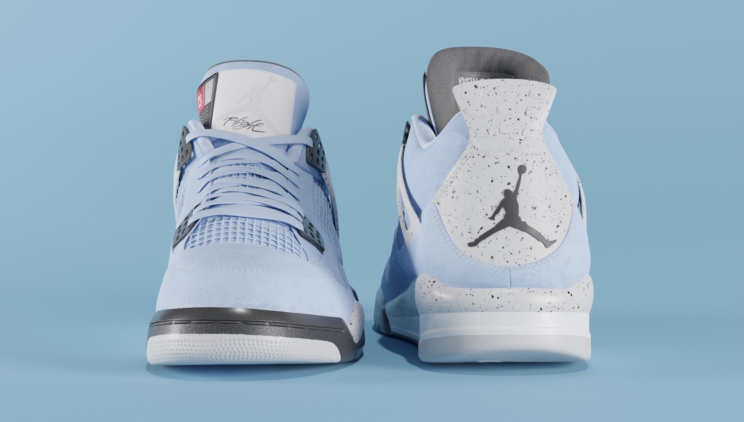 Nike Air Jordan 4 University Blue Shoe Low-poly 3D model_44