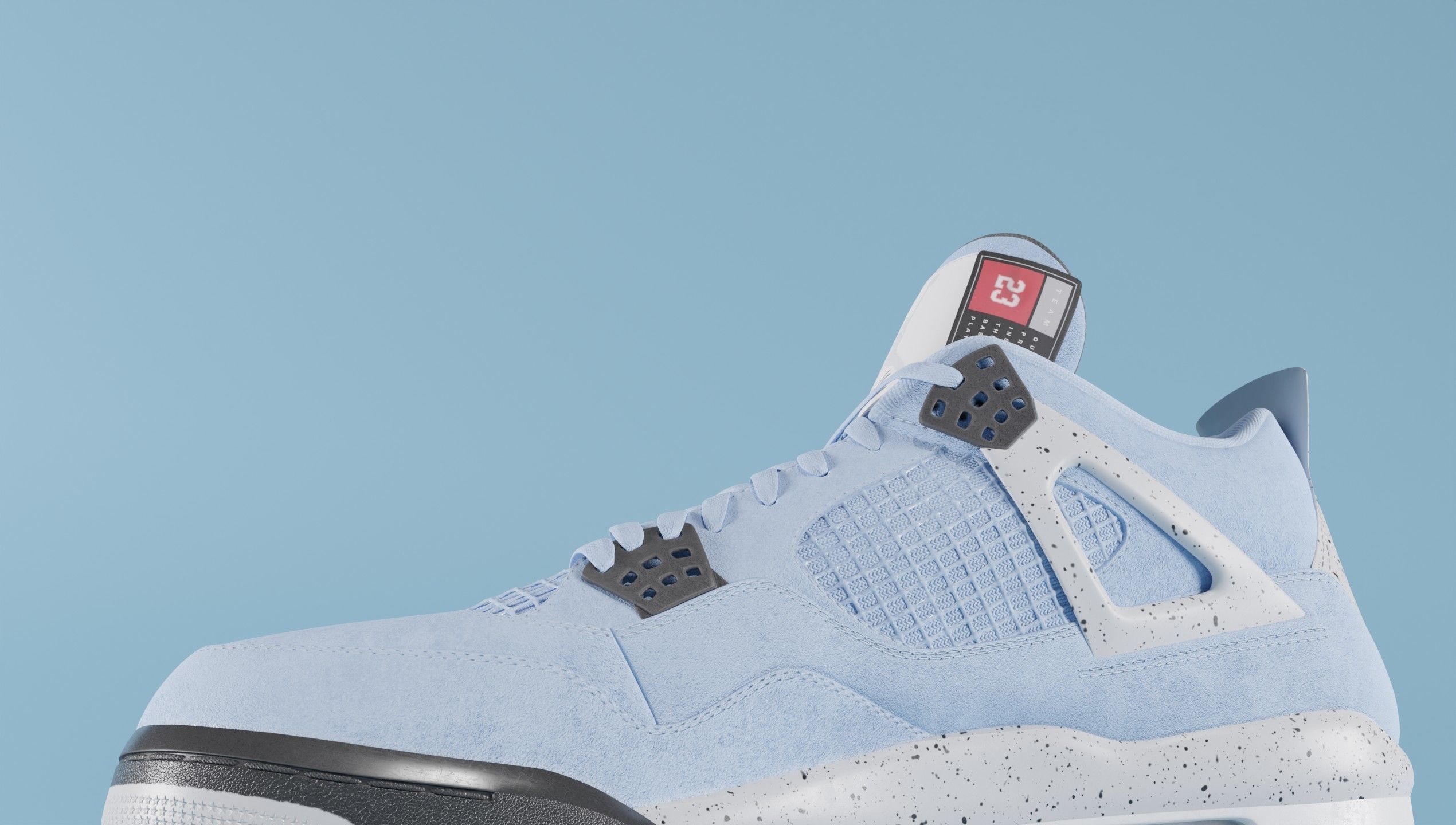 Nike Air Jordan 4 University Blue Shoe Low-poly 3D model_23