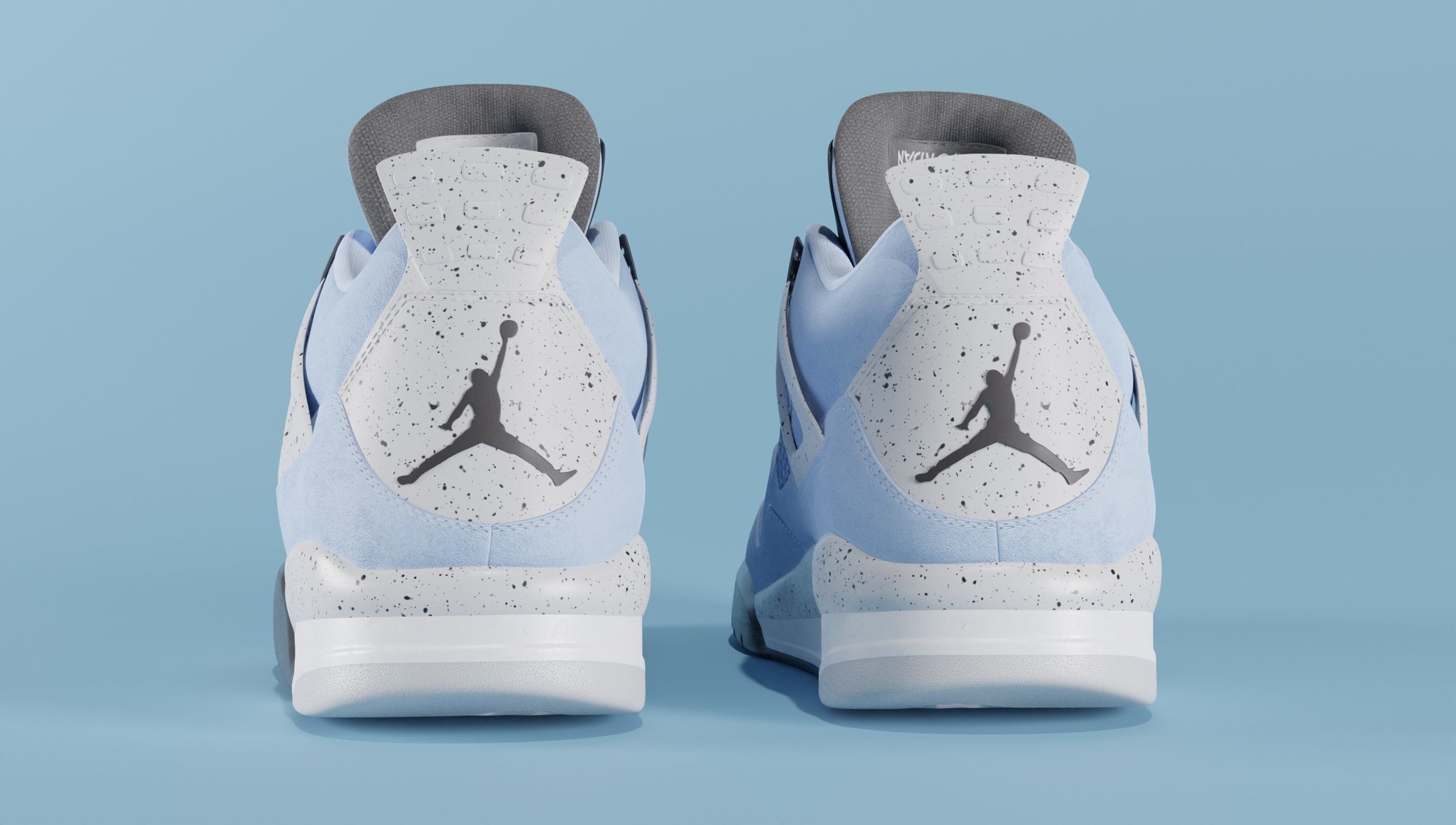 Nike Air Jordan 4 University Blue Shoe Low-poly 3D model_10