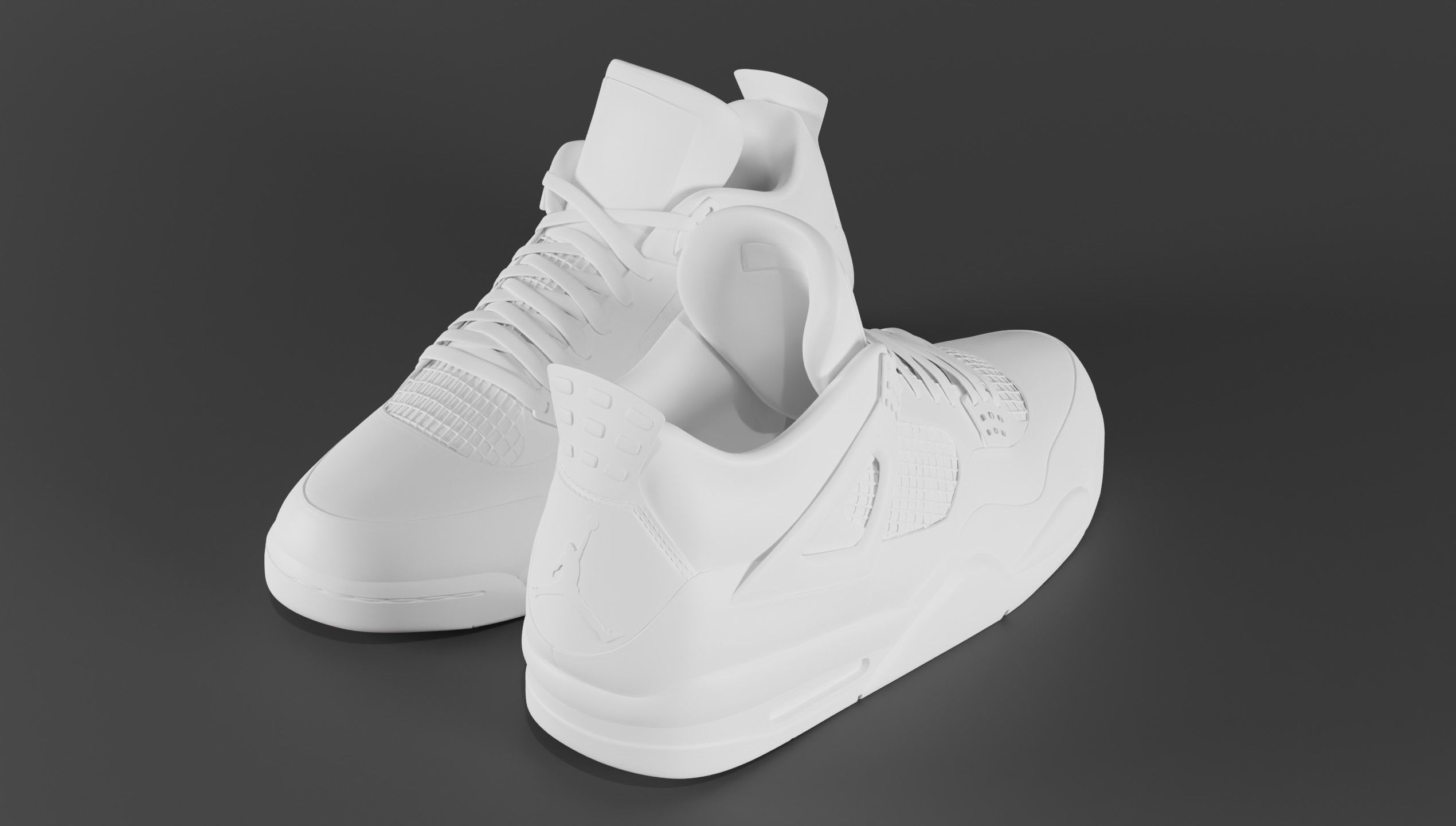 Nike Air Jordan 4 University Blue Shoe Low-poly 3D model_39