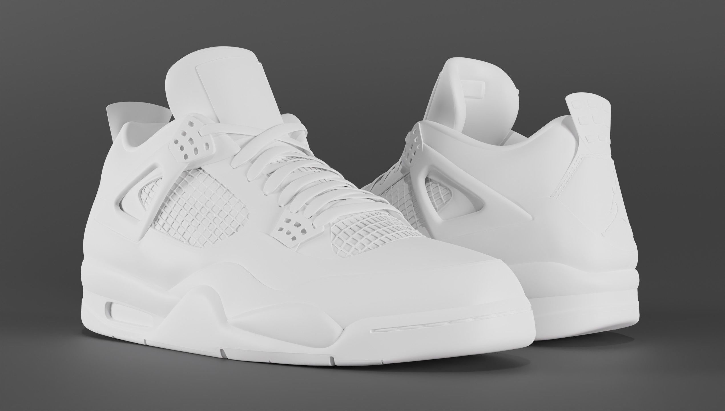 Nike Air Jordan 4 University Blue Shoe Low-poly 3D model_25