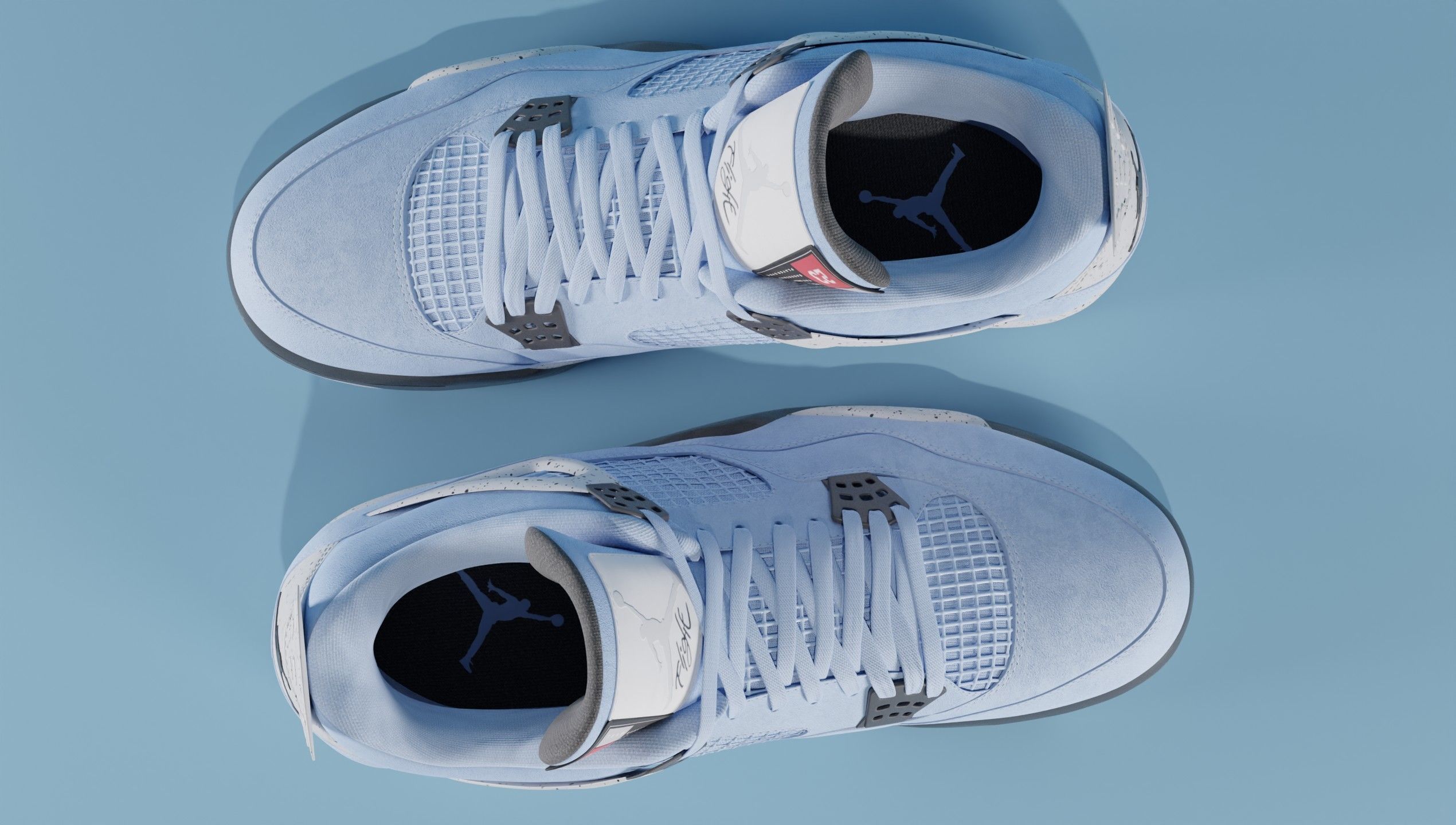 Nike Air Jordan 4 University Blue Shoe Low-poly 3D model_16