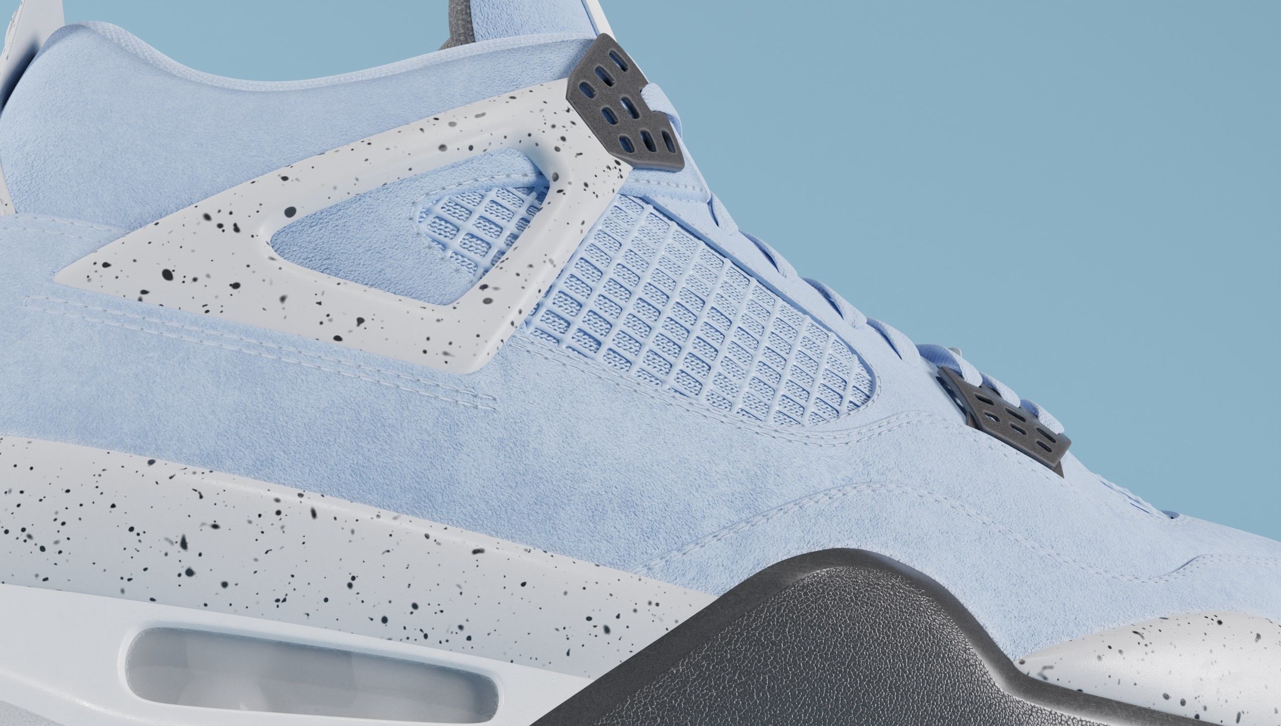 Nike Air Jordan 4 University Blue Shoe Low-poly 3D model_34
