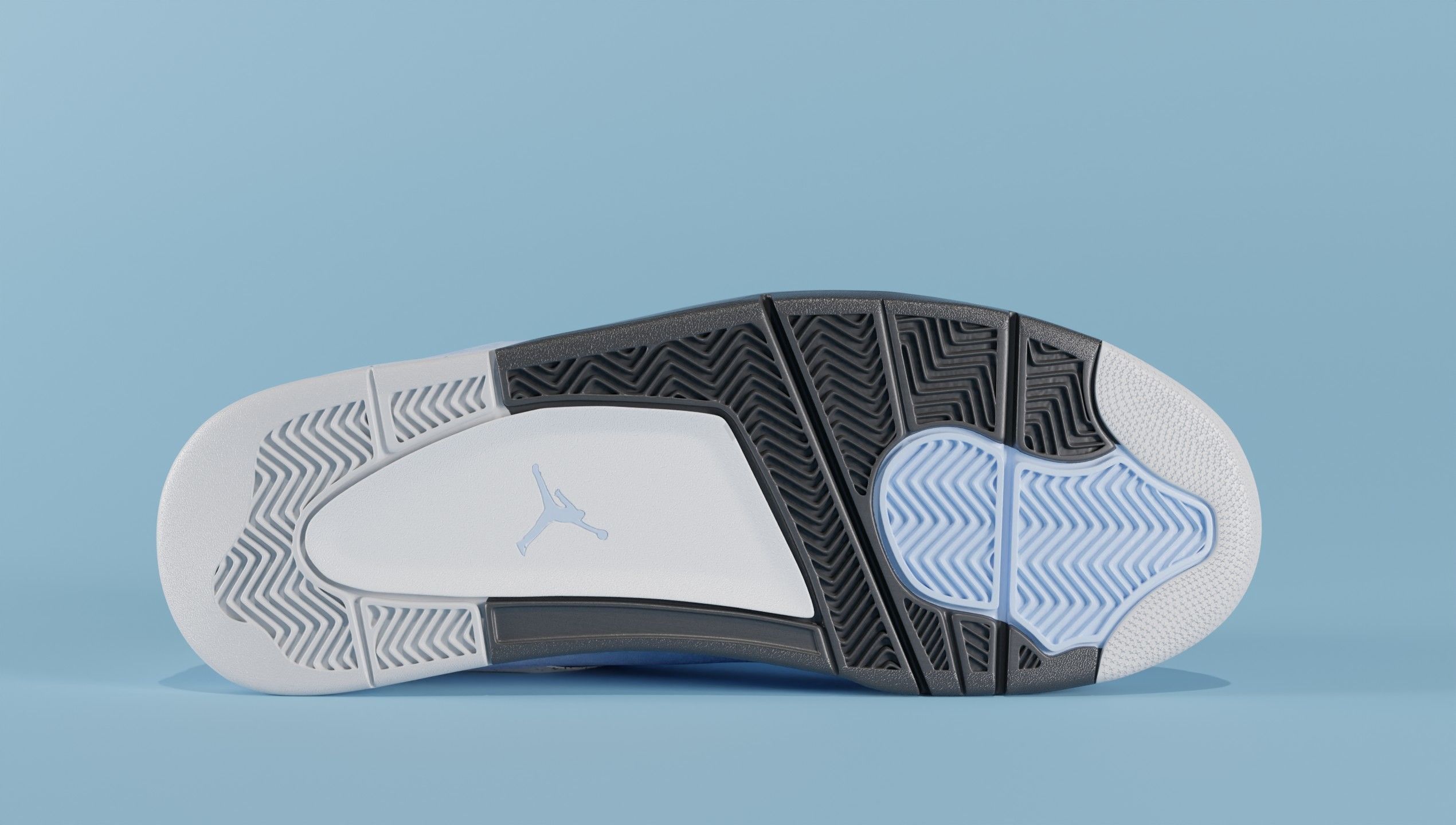 Nike Air Jordan 4 University Blue Shoe Low-poly 3D model_11