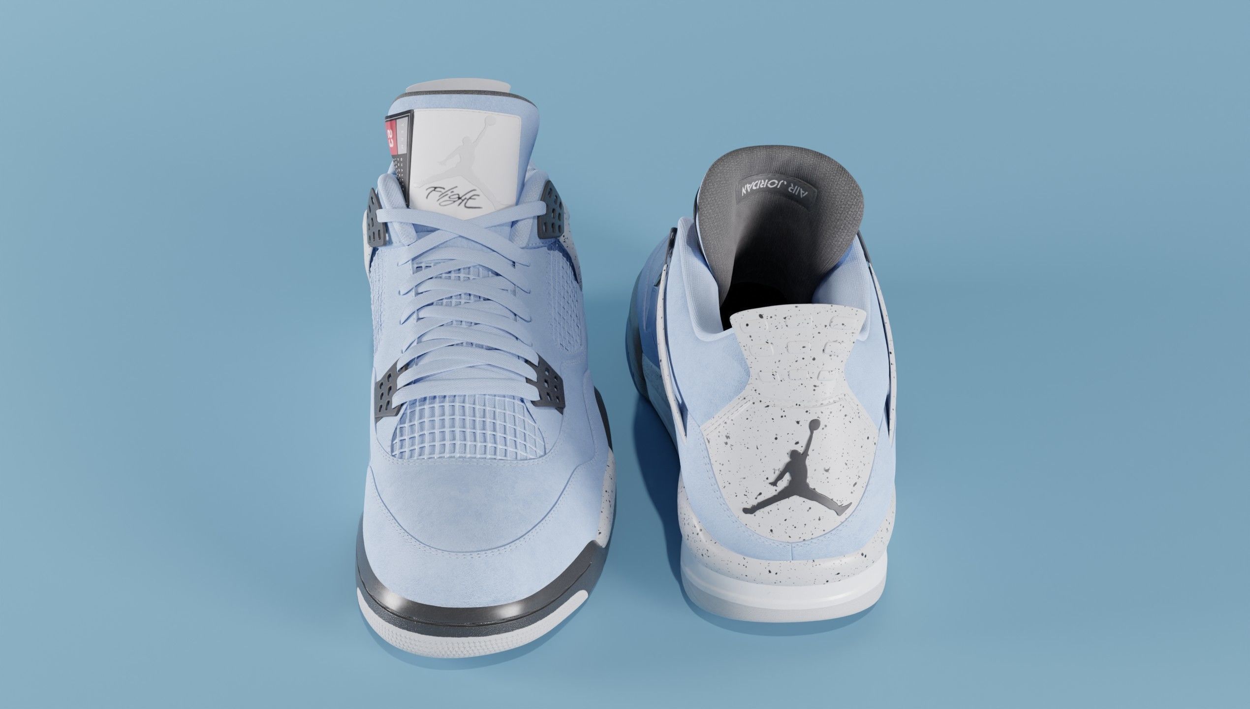 Nike Air Jordan 4 University Blue Shoe Low-poly 3D model_46